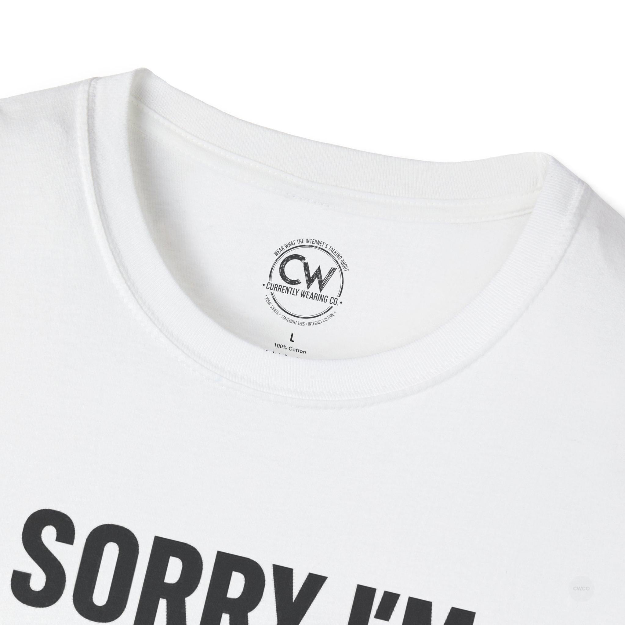 Sorry I'm Late, I Didn't Want to Come" Funny Introvert Humor Tee, Unisex Softstyle T-Shirt