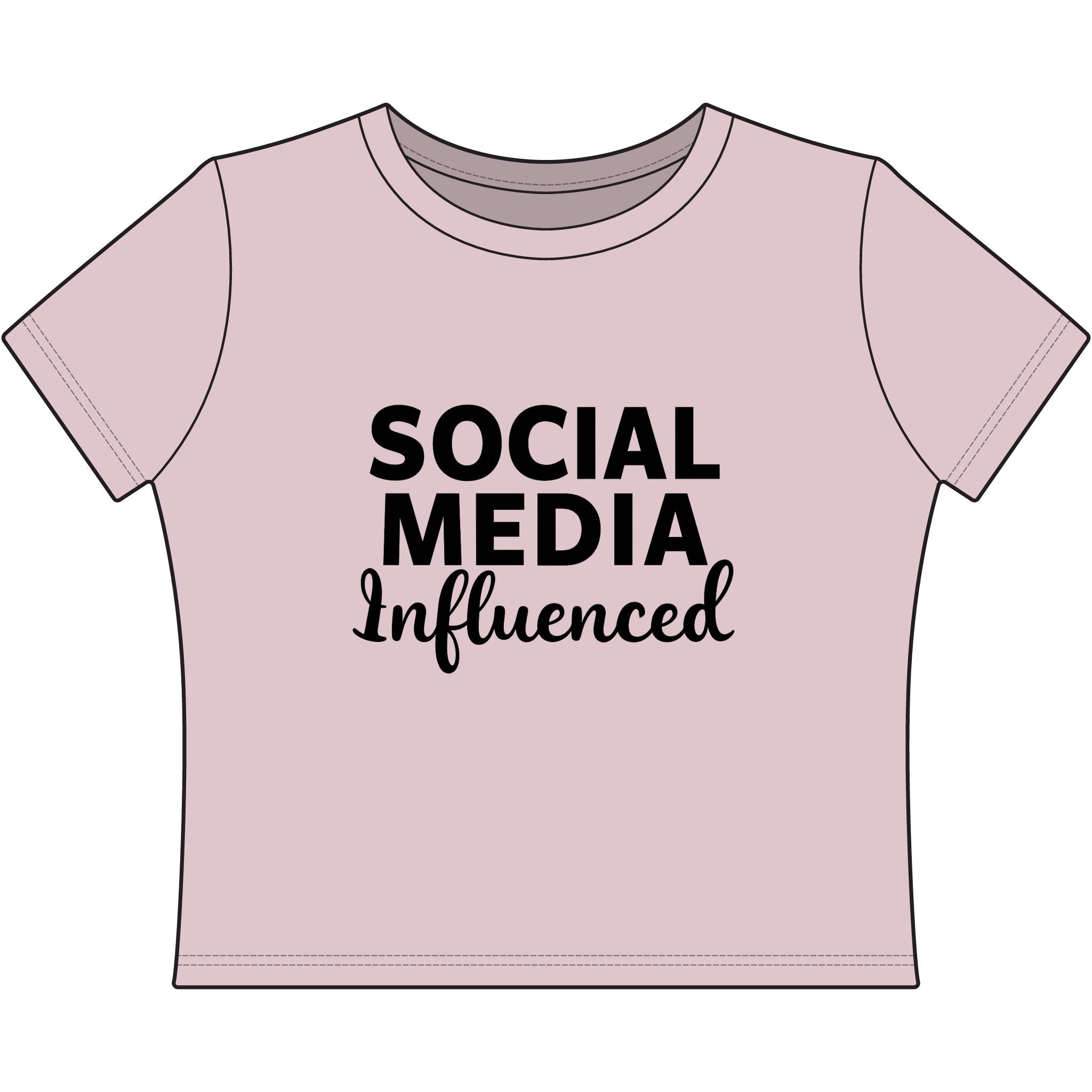 Social Media Influenced Baby Tee - Funny Internet Culture Baby Tee - Influencer Humor Shirt - Gen Z Fashion T-Shirt, Women's Baby Tee, Cute Summer Top, Gift for Influencers, Casual T-Shirt, Trendy Graphic Tee, Fashion Statement T-Shirt