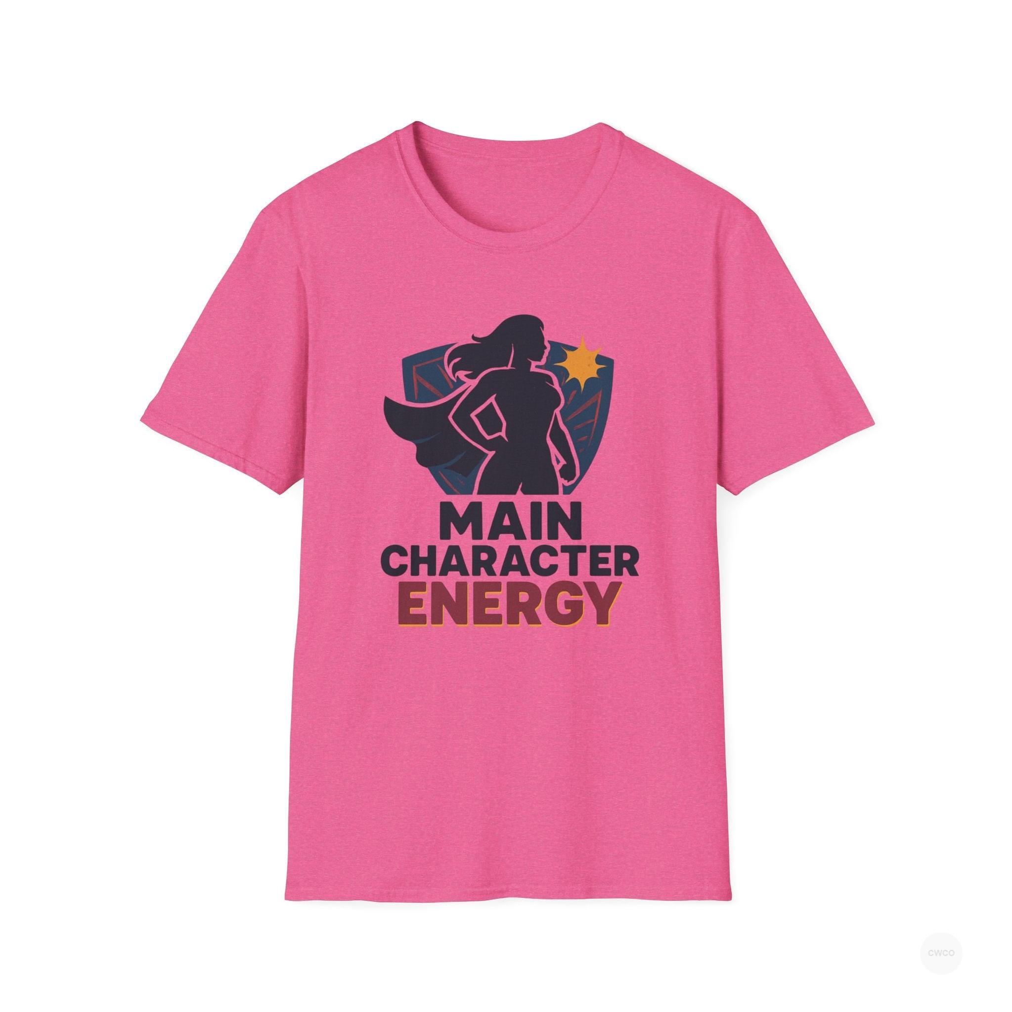Main Character Energy Graphic Tee - Empowerment Statement Unisex Softstyle T-Shirt | Gift for Her, Women Empowerment, Casual Wear, Birthday, Positive Vibes