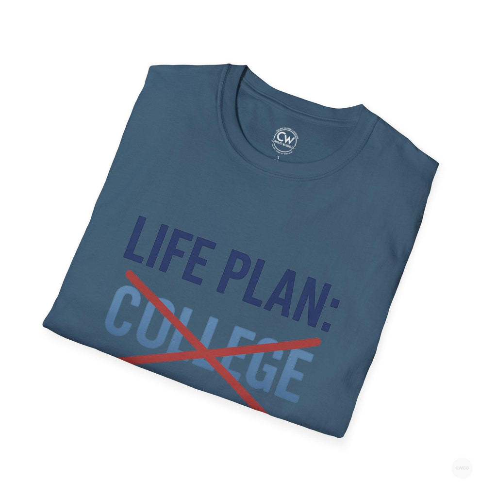 Life Plan: AI Skills T-Shirt, Unisex Softstyle T-Shirt, Funny Graphic Tee, Learning Humor, Casual Wear, College Student Gift