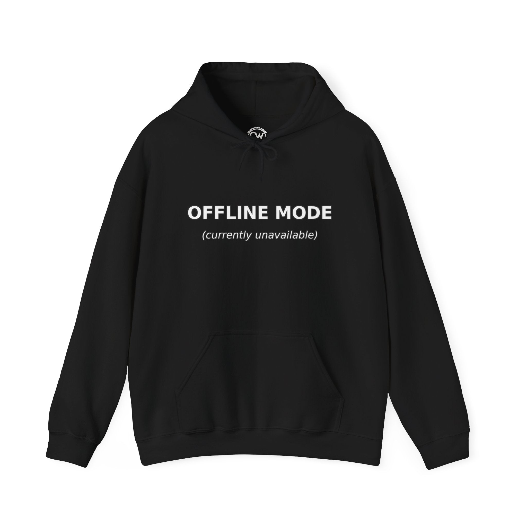 Offline Mode Currently Unavailable Hoodie - Currently Wearing Co Signature Logo Collection - Chronically Online Humor Sweatshirt Unisex Heavy Blend Hooded Sweatshirt
