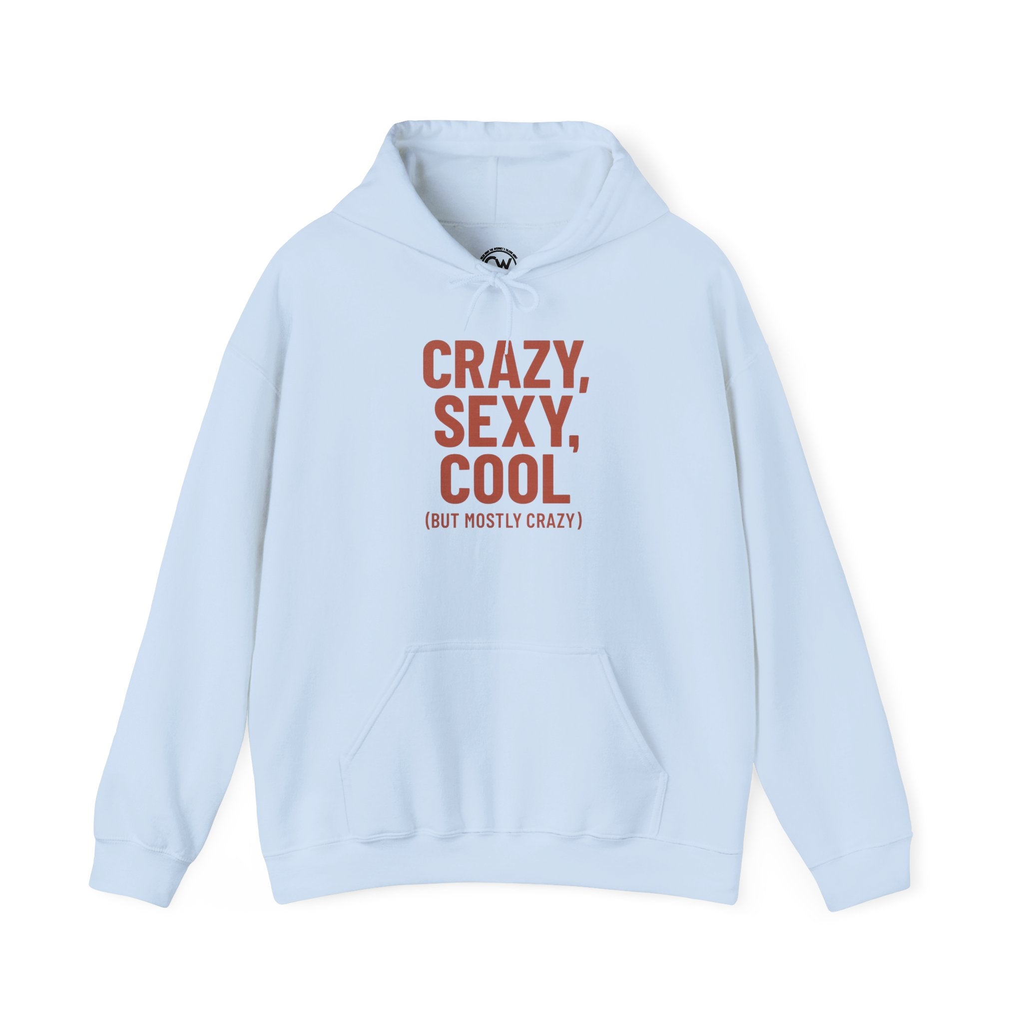 Crazy Sexy Cool - But Mostly Crazy - Funny Self-Aware Hoodie, Sarcastic Sweatshirt, Humorous Women's Hoodie, Trendy Graphic Pullover- Fun Unisex Heavy Blend Sweatshirt