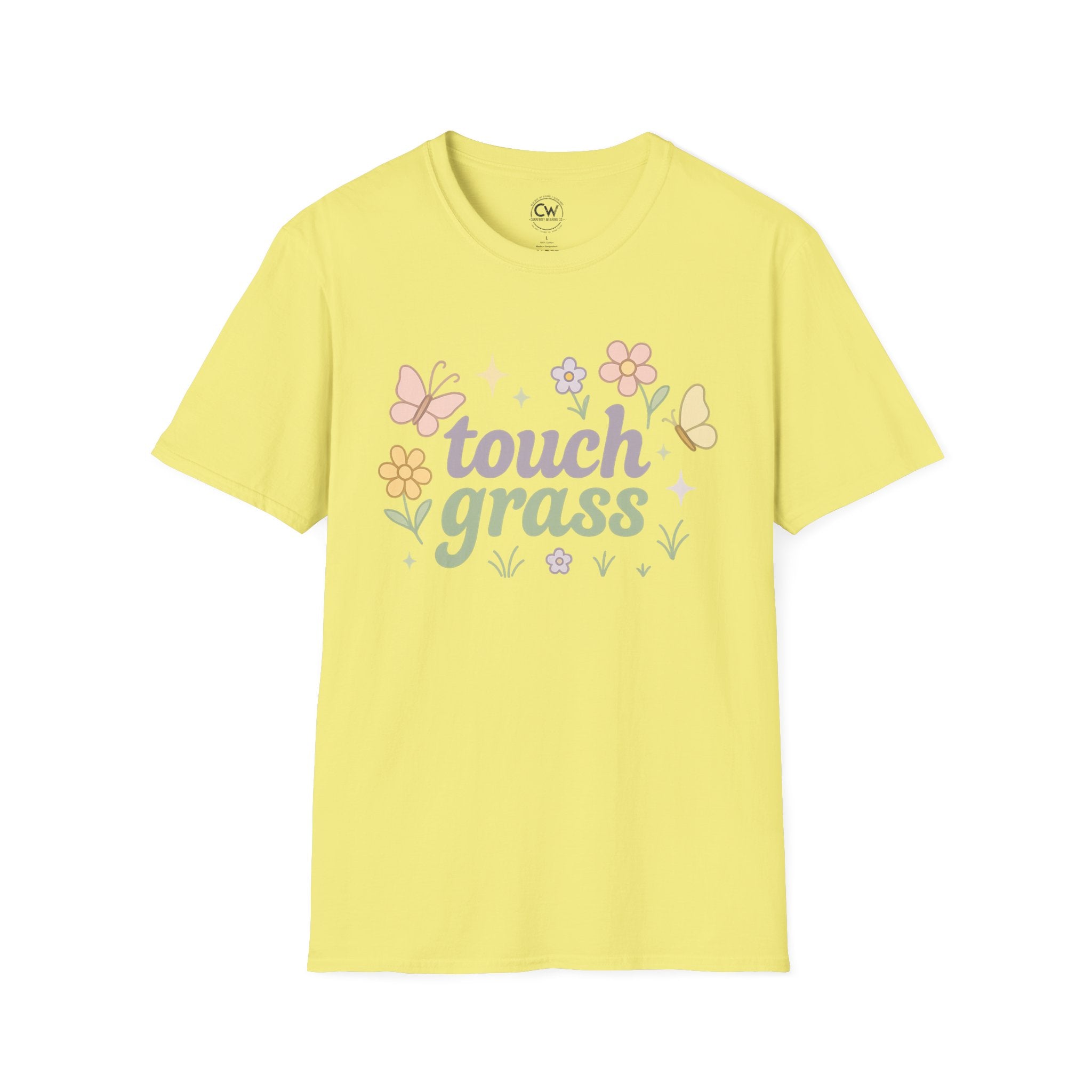 Touch Grass Shirt - Funny Internet Slang Tee, Chronically Online Shirt, Self-Aware Humor Tee, Go Outside Reminder Shirt, Unisex Softstyle T-Shirt - Nature-Inspired Floral Tee
