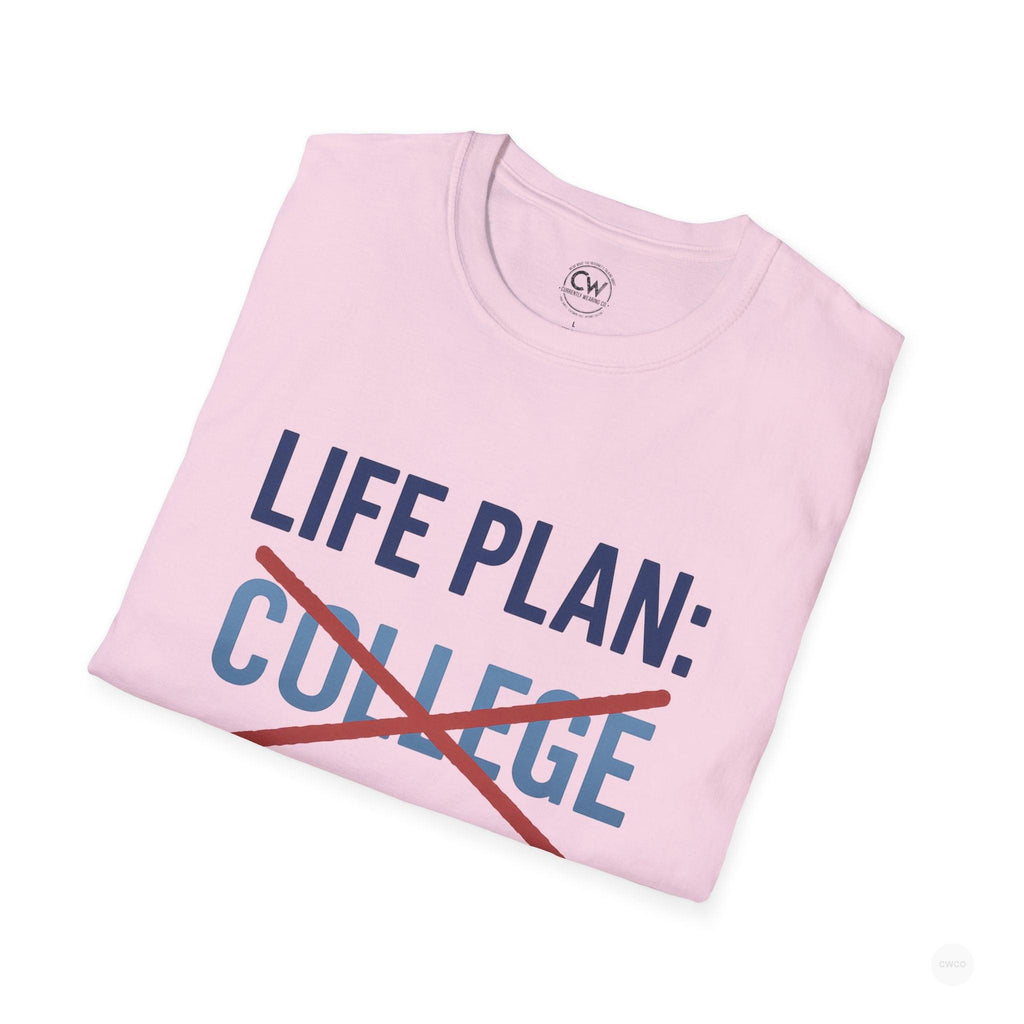 Life Plan: AI Skills T-Shirt, Unisex Softstyle T-Shirt, Funny Graphic Tee, Learning Humor, Casual Wear, College Student Gift