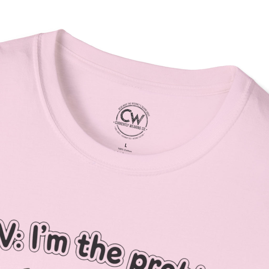 POV I'm the Problem Shirt - Funny Self Aware Tee - Chaotic Energy Shirt - Mental Health Humor T-Shirt Playful Graphic Tee for Everyday Fun, Perfect Gift, Casual Wear, Women's Humor T-Shirt, Self-Deprecating Humor Tee