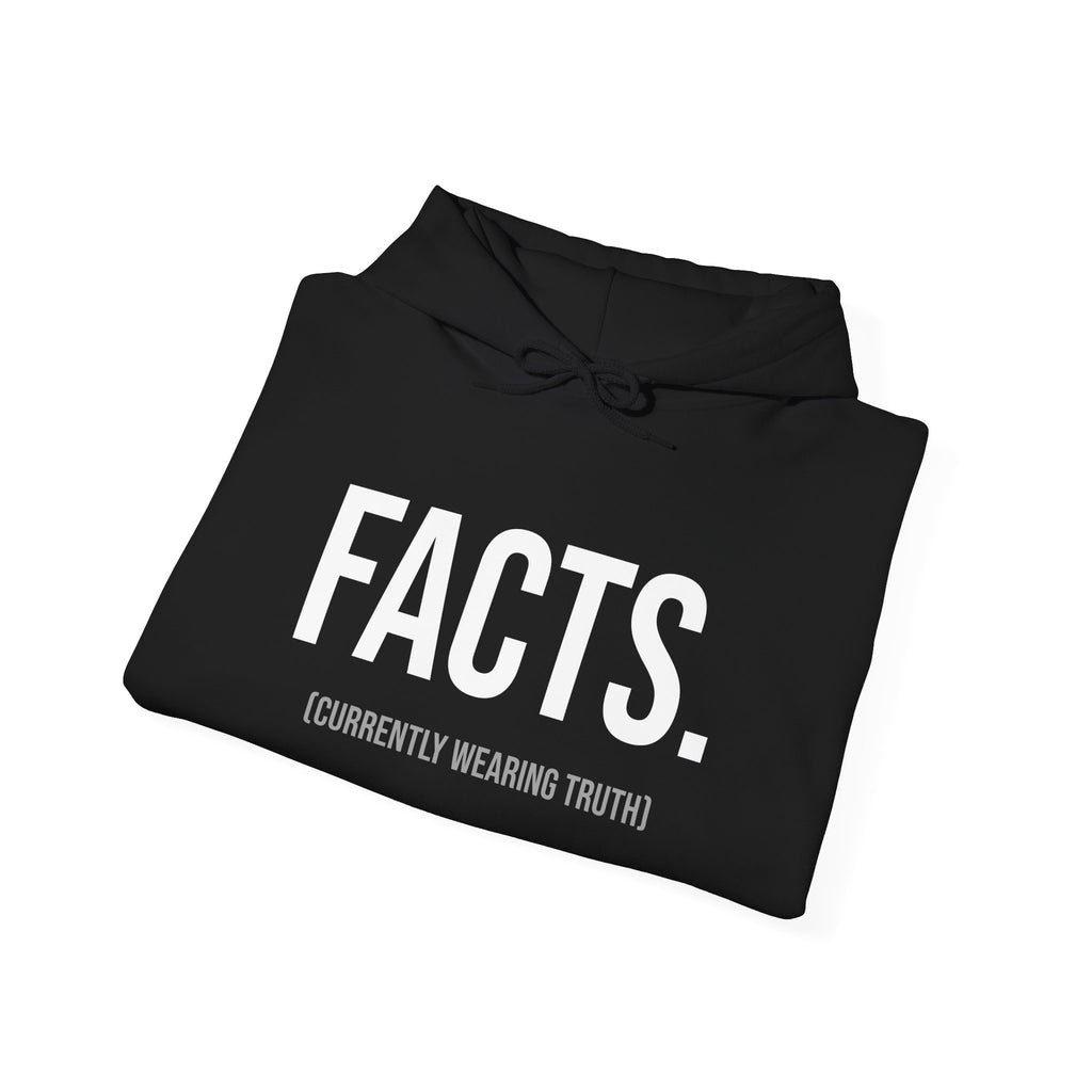 FACTS. (currently wearing the truth) Hoodie — Signature Logo Collection - Unisex Heavy Blend Hoodie for Everyday Truth