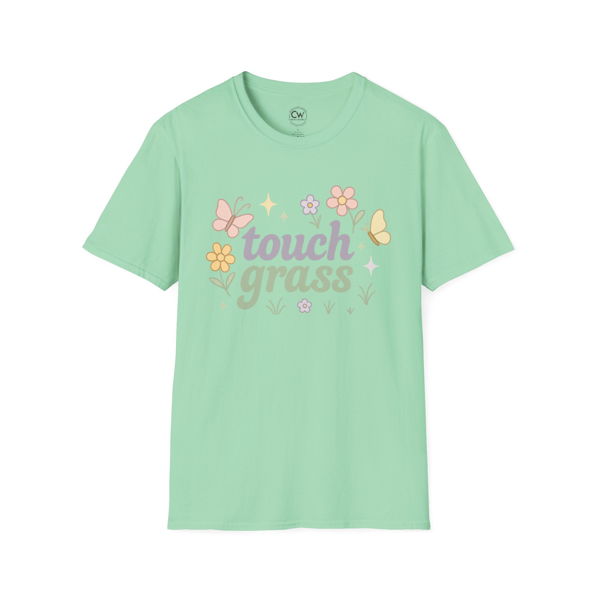 Touch Grass Shirt - Funny Internet Slang Tee, Chronically Online Shirt, Self-Aware Humor Tee, Go Outside Reminder Shirt, Unisex Softstyle T-Shirt - Nature-Inspired Floral Tee