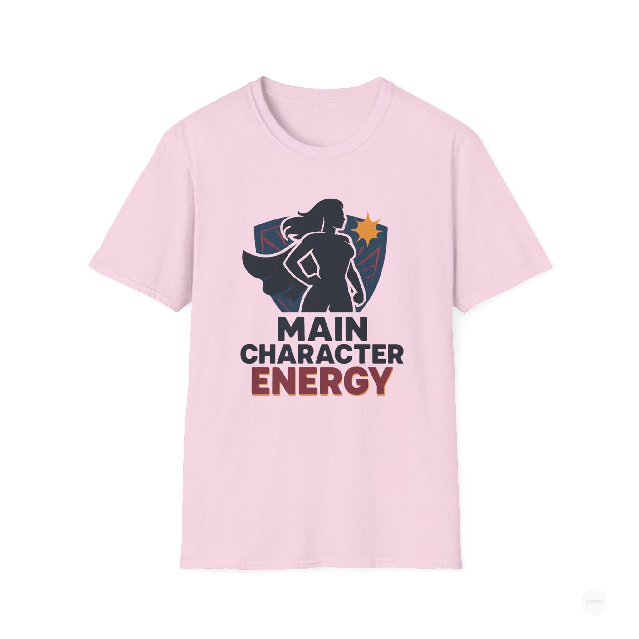 Main Character Energy Graphic Tee - Empowerment Statement Unisex Softstyle T-Shirt | Gift for Her, Women Empowerment, Casual Wear, Birthday, Positive Vibes