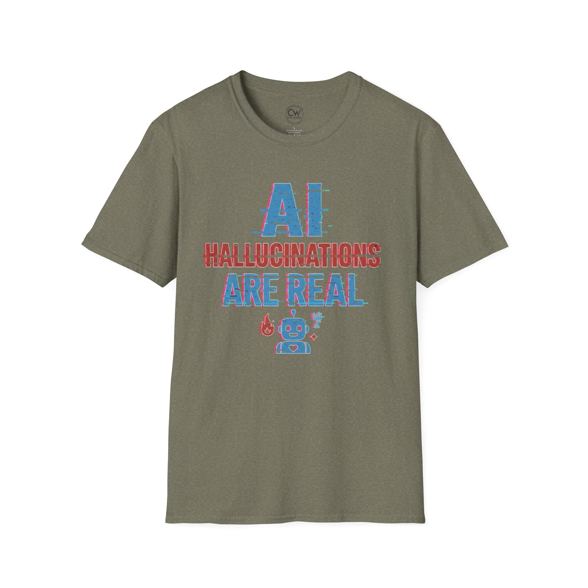 AI Hallucinations Are Real Shirt - Funny Machine Learning Tee - AI Developer Humor Shirt - Tech Hallucination T-Shirt, Unisex Softstyle T-Shirt