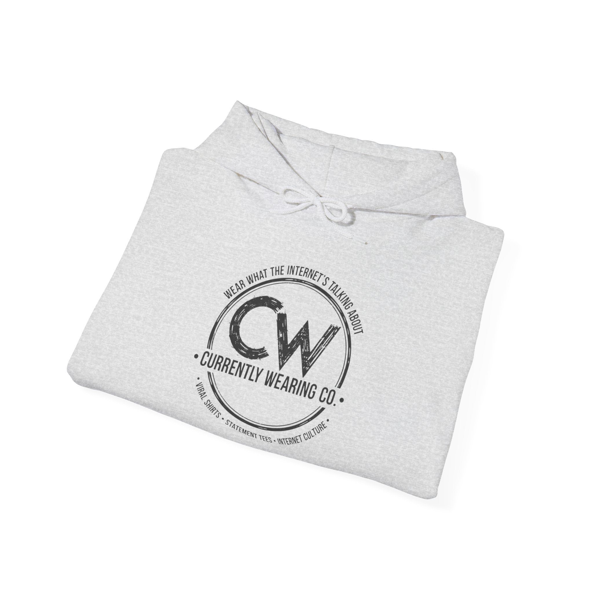 Currently Wearing Co Signature Logo Hoodie - Wear What the Internet's Talking About Hoodie - CW Brand Streetwear Hoodie - Internet Culture Sweatshirt, Cozy Unisex Hoodie for Everyday Wear, Gift for Her, Birthday Present, Casual Style, Fashionable Layering