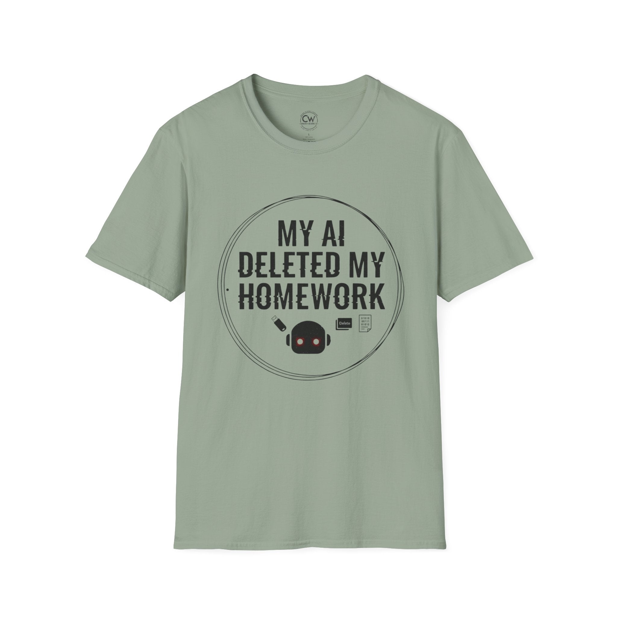 My AI Deleted My Homework Shirt - Funny Student Excuse Tee - AI Homework Humor Shirt - Tech Student Gift T-Shirt Funny AI Homework T-Shirt, Unisex Tee for Students, Gift for Tech Lovers, Humor Shirt for School, Casual Wear, Birthday Present