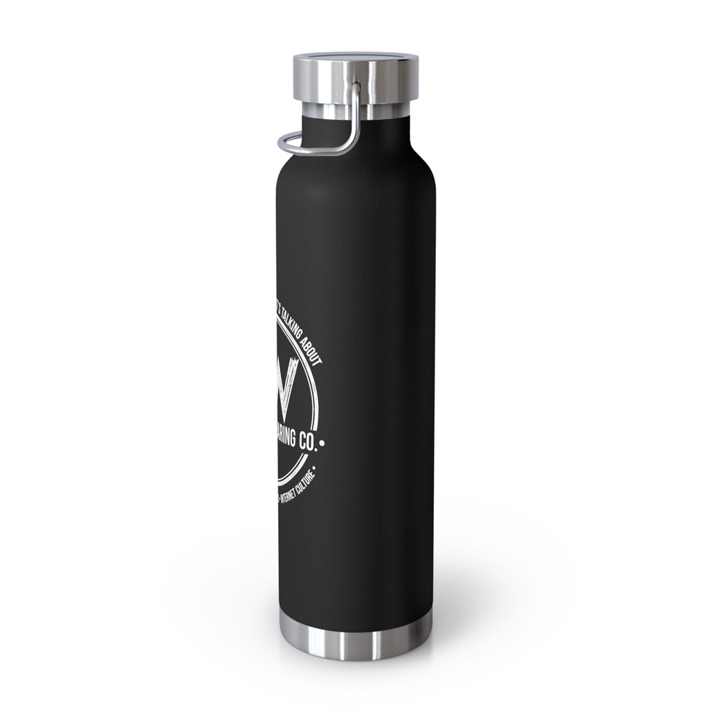 Currently Wearing Co Logo Water Bottle - Wear What the Internet's Talking About Insulated Bottle - 22oz Vacuum Sealed Copper Bottle - CW Brand Hydration, Stylish Insulated Water Bottle - Perfect for Outdoors, Gym, Travel, Yoga, Eco-Friendly Gift