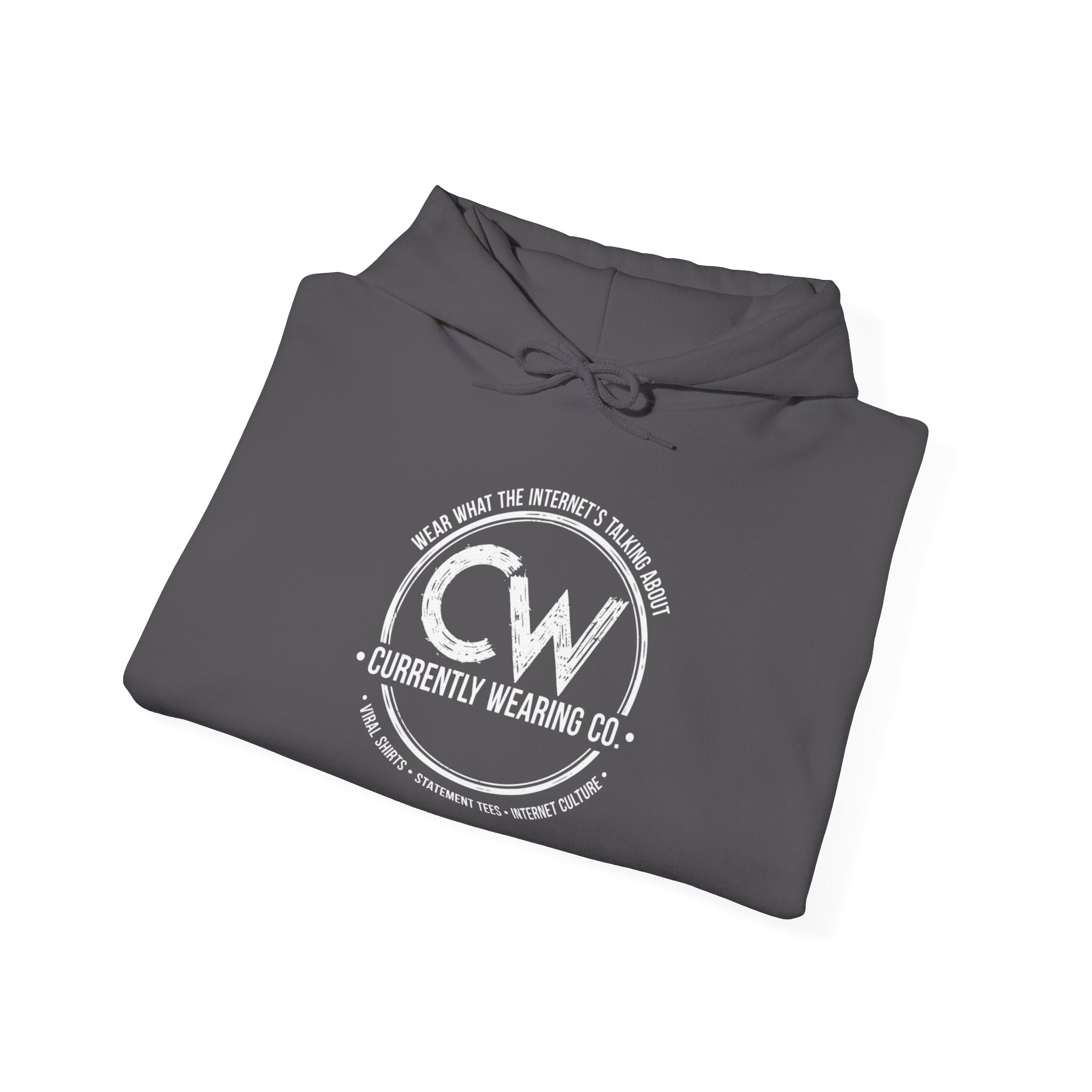 Currently Wearing Co Signature Logo Hoodie - Wear What the Internet's Talking About Hoodie - CW Brand Streetwear Hoodie - Internet Culture Sweatshirt, Cozy Unisex Hoodie for Everyday Wear, Gift for Her, Birthday Present, Casual Style, Fashionable Layering