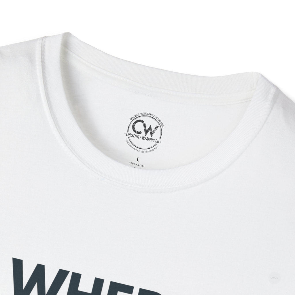 WHERE IS SATOSHI? – Bitcoin Mystery Tee, Unisex Softstyle T-Shirt - Trendy Crypto Tee, Bitcoin Gift, Casual Wear, Tech Lover Apparel, Statement Shirt