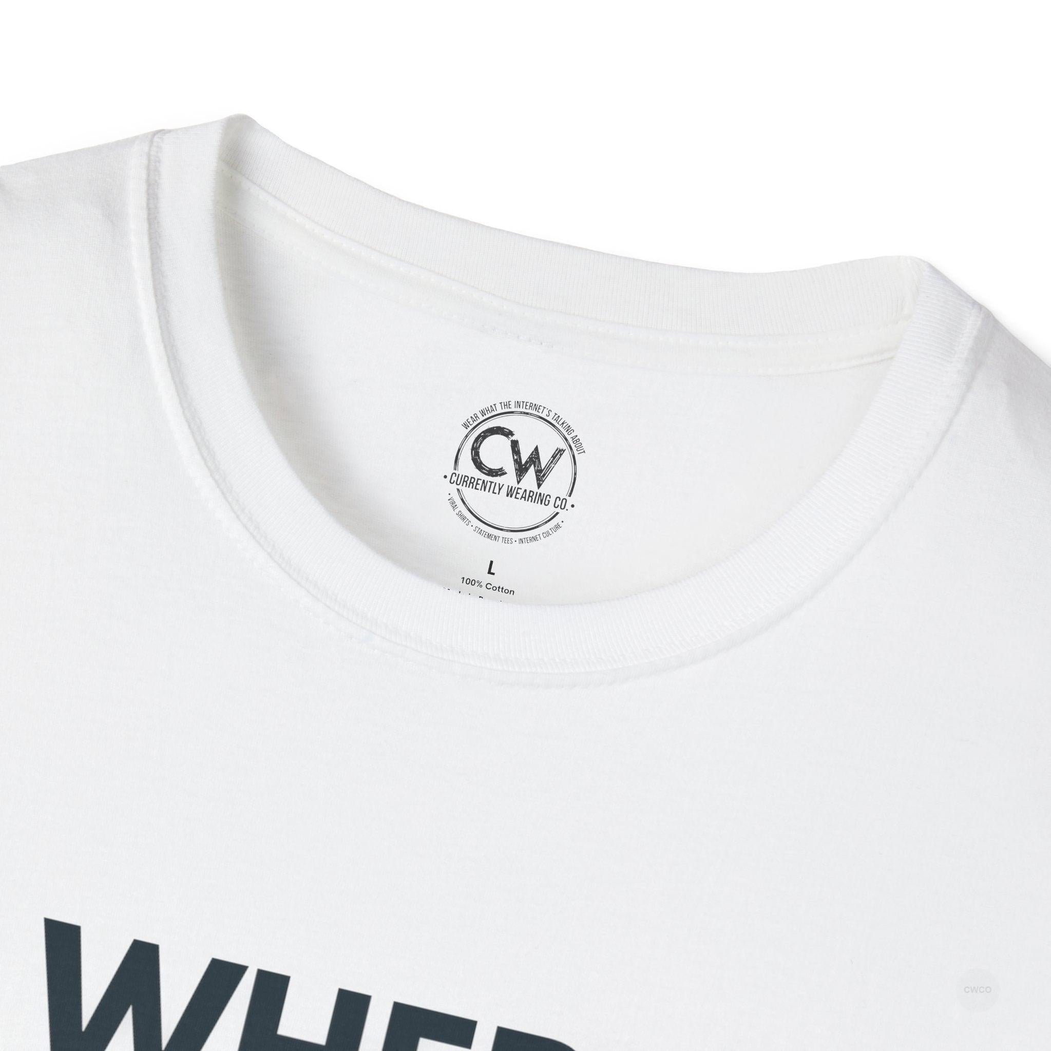 WHERE IS SATOSHI? – Bitcoin Mystery Tee, Unisex Softstyle T-Shirt - Trendy Crypto Tee, Bitcoin Gift, Casual Wear, Tech Lover Apparel, Statement Shirt