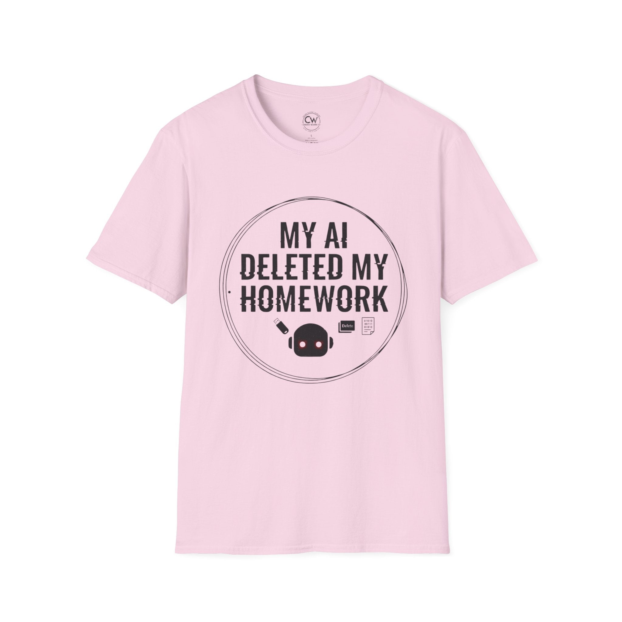 My AI Deleted My Homework Shirt - Funny Student Excuse Tee - AI Homework Humor Shirt - Tech Student Gift T-Shirt Funny AI Homework T-Shirt, Unisex Tee for Students, Gift for Tech Lovers, Humor Shirt for School, Casual Wear, Birthday Present
