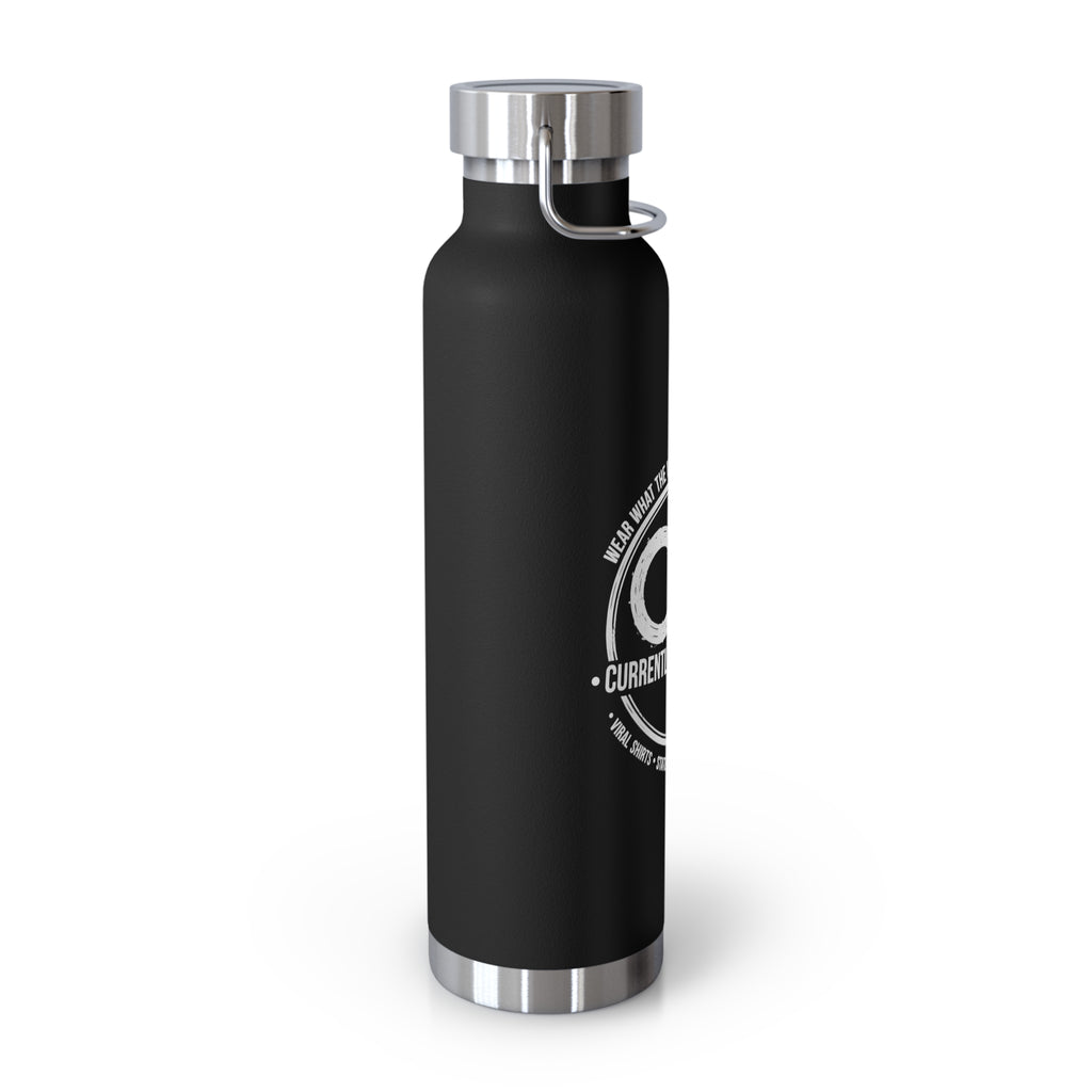 Currently Wearing Co Logo Water Bottle - Wear What the Internet's Talking About Insulated Bottle - 22oz Vacuum Sealed Copper Bottle - CW Brand Hydration, Stylish Insulated Water Bottle - Perfect for Outdoors, Gym, Travel, Yoga, Eco-Friendly Gift