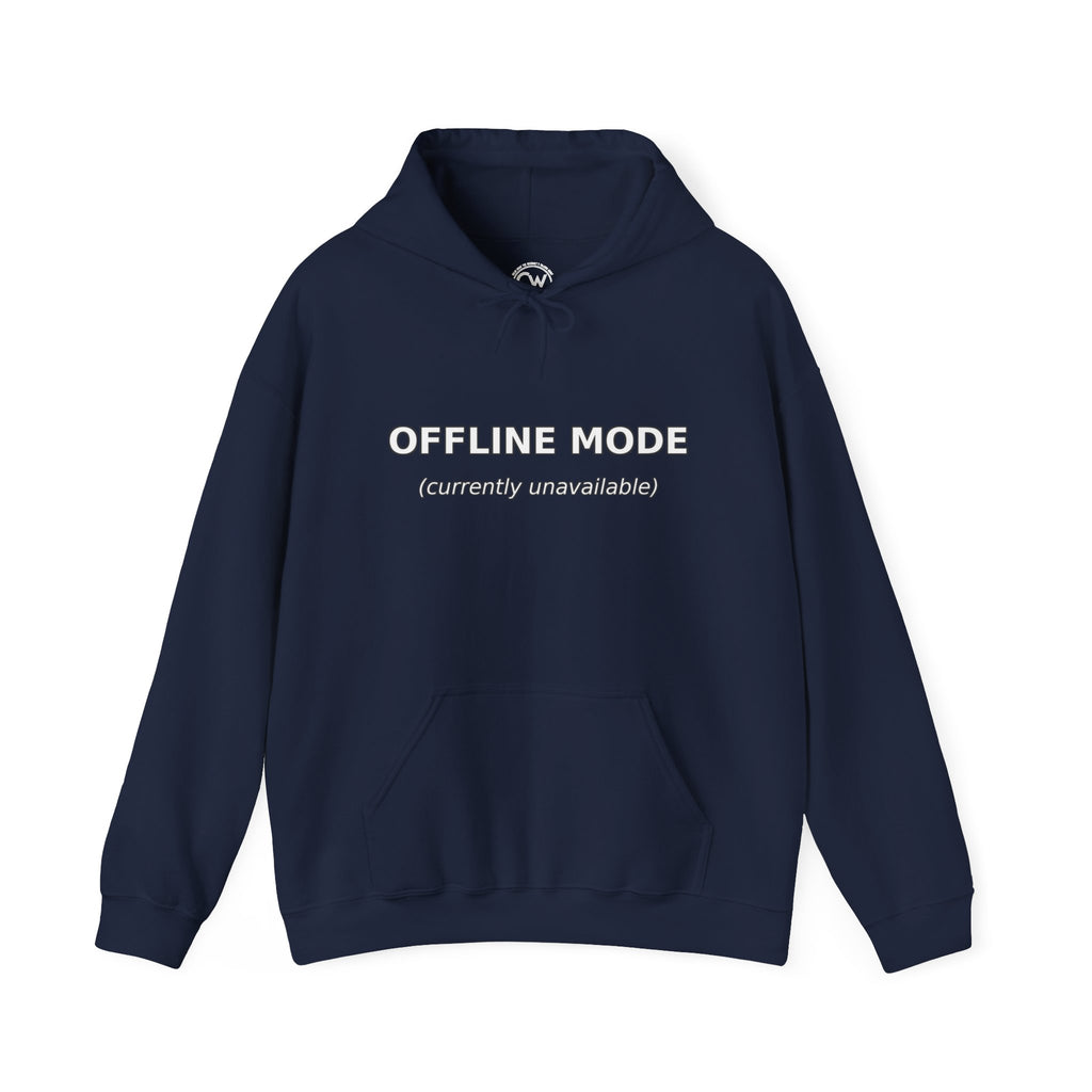 Offline Mode Currently Unavailable Hoodie - Currently Wearing Co Signature Logo Collection - Chronically Online Humor Sweatshirt Unisex Heavy Blend Hooded Sweatshirt