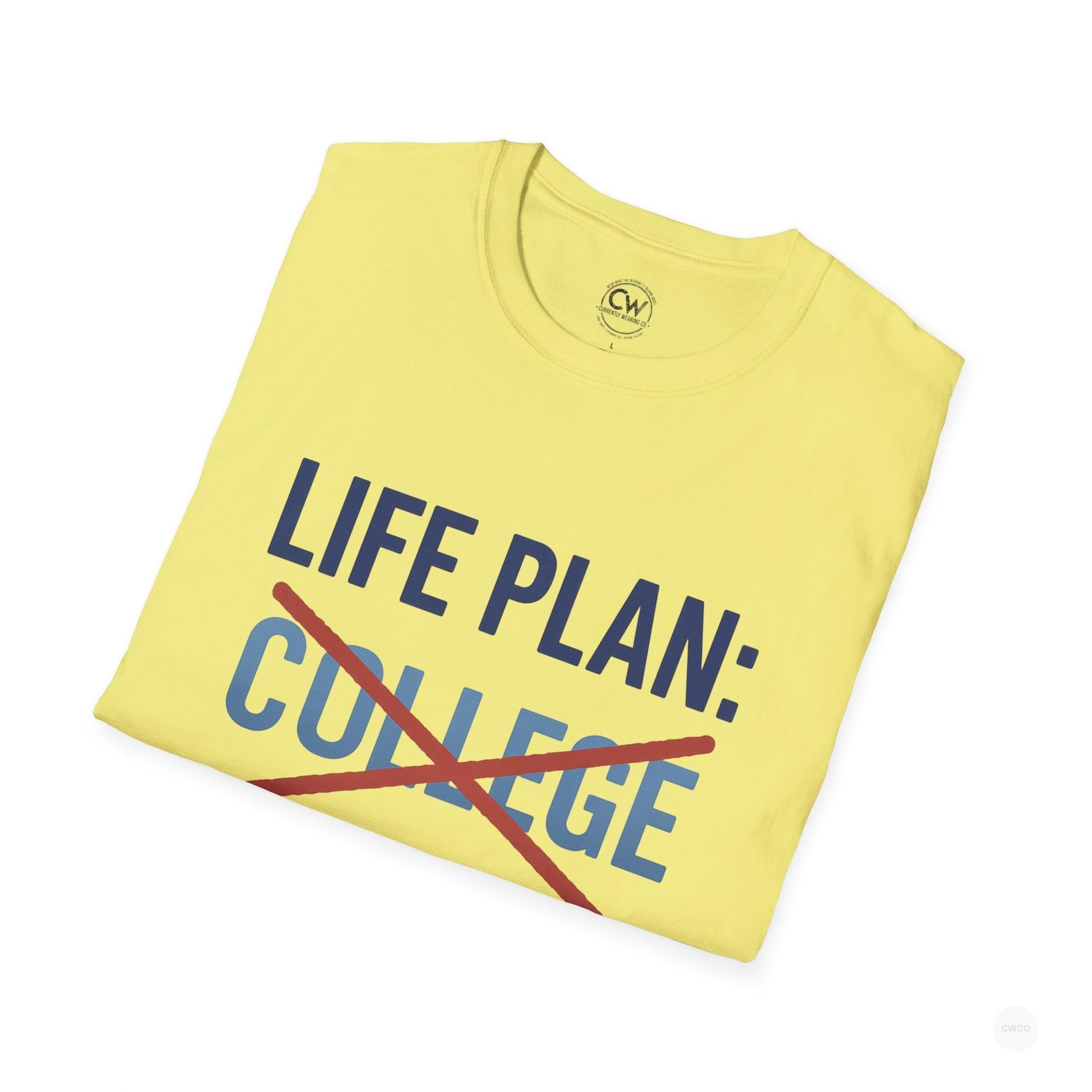 Life Plan: AI Skills T-Shirt, Unisex Softstyle T-Shirt, Funny Graphic Tee, Learning Humor, Casual Wear, College Student Gift