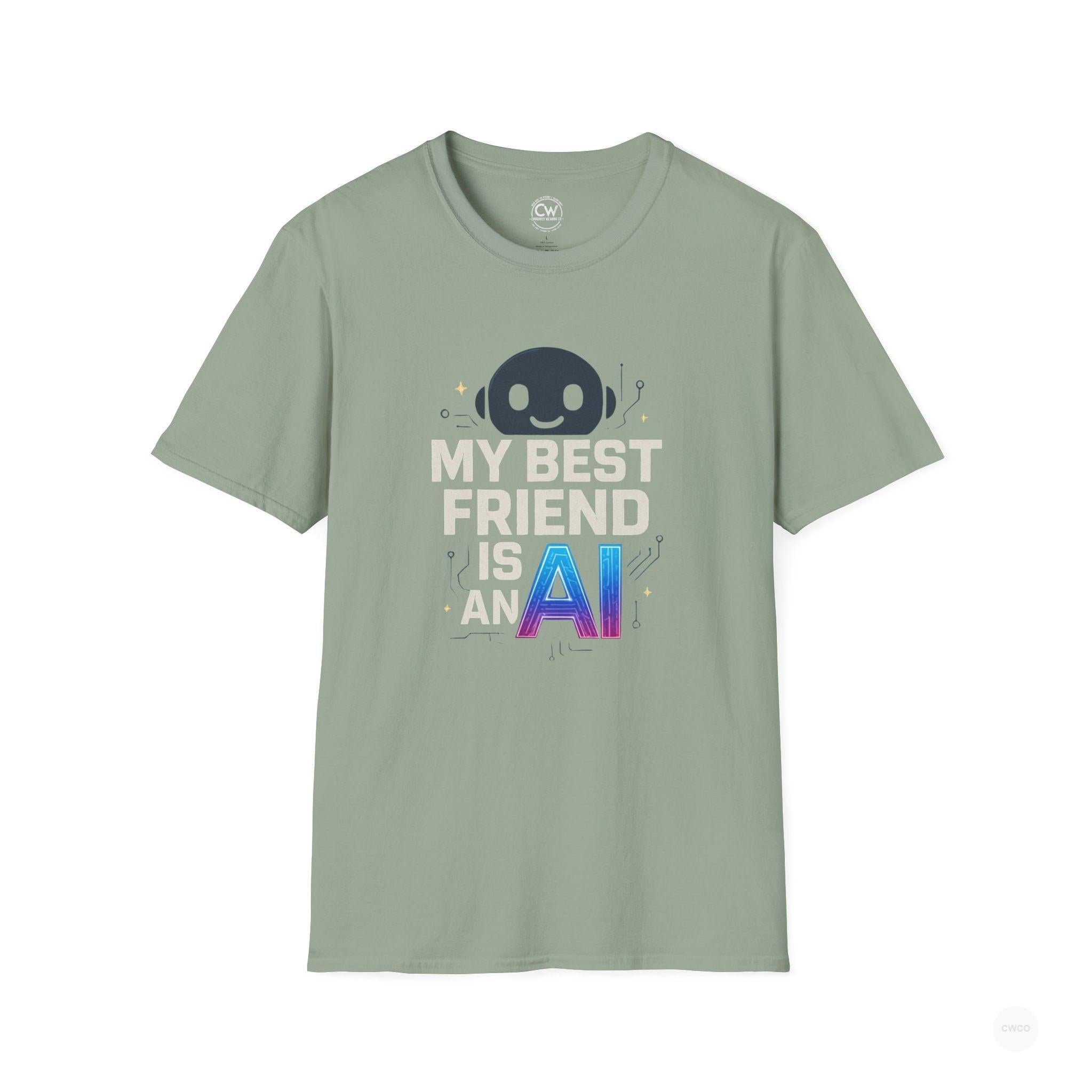 My Best Friend is an AI Graphic Tee - Tech Humor Shirt - Fun Gift for Tech Lovers, Birthday, Casual Wear, Geeky Apparel, Unique Friendship Tee