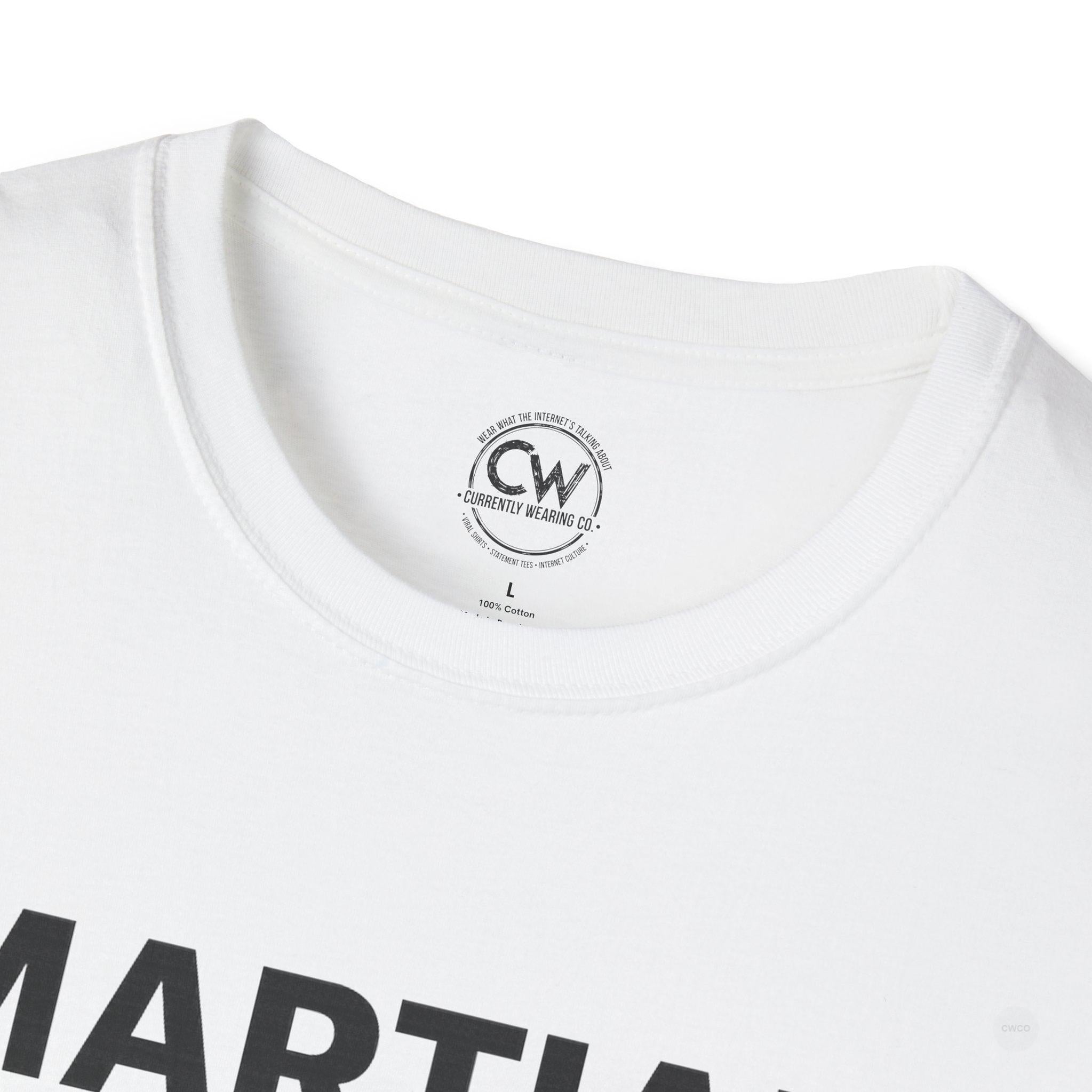 Martial Artist: Grab Here to Begin Demo Funny Self-Defense Humor Unisex Softstyle T-Shirt | Perfect for Training, Gifts for Martial Arts Lovers, Workout, Casual Wear, Everyday Use