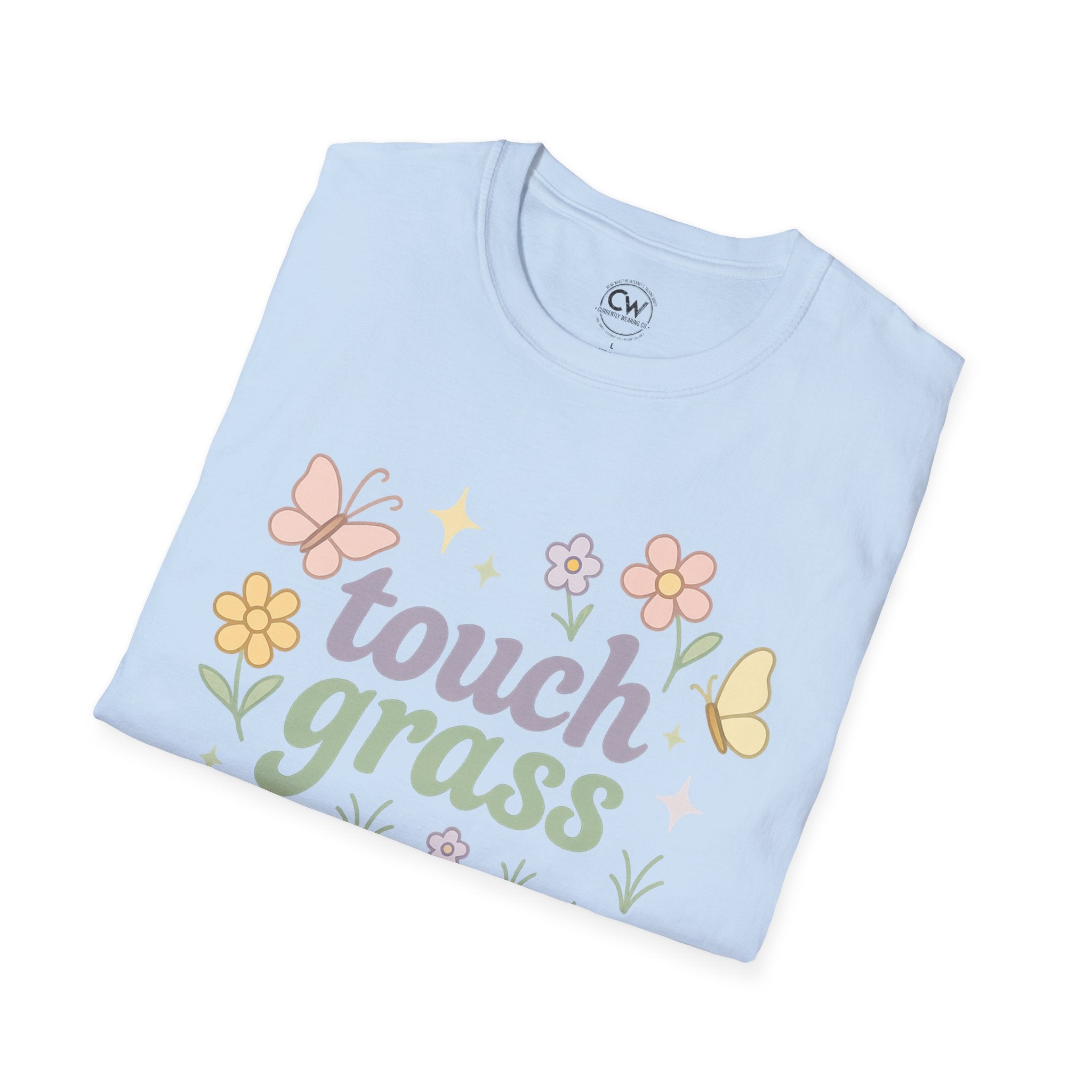 Touch Grass Shirt - Funny Internet Slang Tee, Chronically Online Shirt, Self-Aware Humor Tee, Go Outside Reminder Shirt, Unisex Softstyle T-Shirt - Nature-Inspired Floral Tee