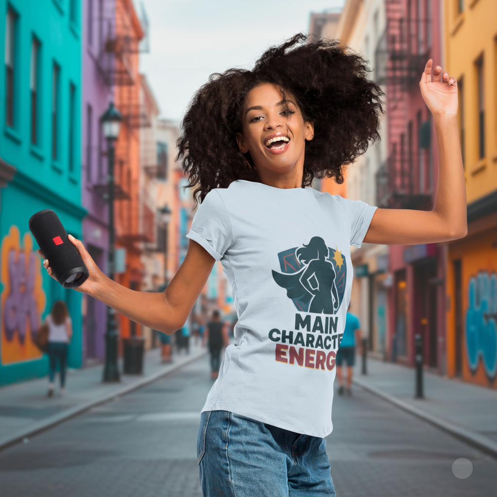 Main Character Energy Graphic Tee - Empowerment Statement Unisex Softstyle T-Shirt | Gift for Her, Women Empowerment, Casual Wear, Birthday, Positive Vibes
