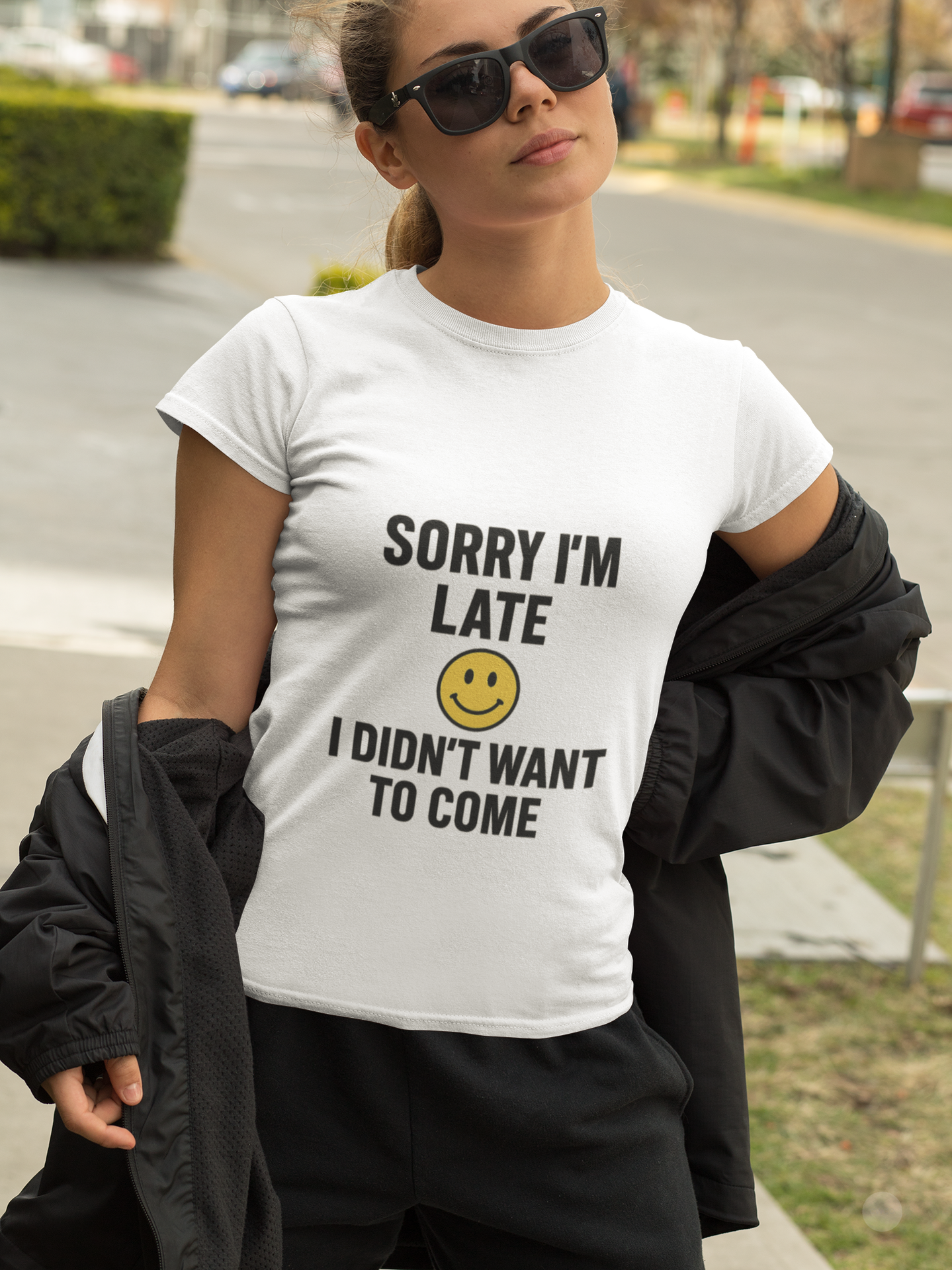 Sorry I'm Late, I Didn't Want to Come" Funny Introvert Humor Tee, Unisex Softstyle T-Shirt