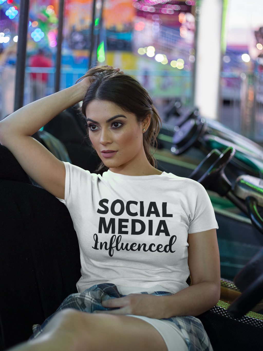 Social Media Influenced Baby Tee - Funny Internet Culture Baby Tee - Influencer Humor Shirt - Gen Z Fashion T-Shirt, Women's Baby Tee, Cute Summer Top, Gift for Influencers, Casual T-Shirt, Trendy Graphic Tee, Fashion Statement T-Shirt