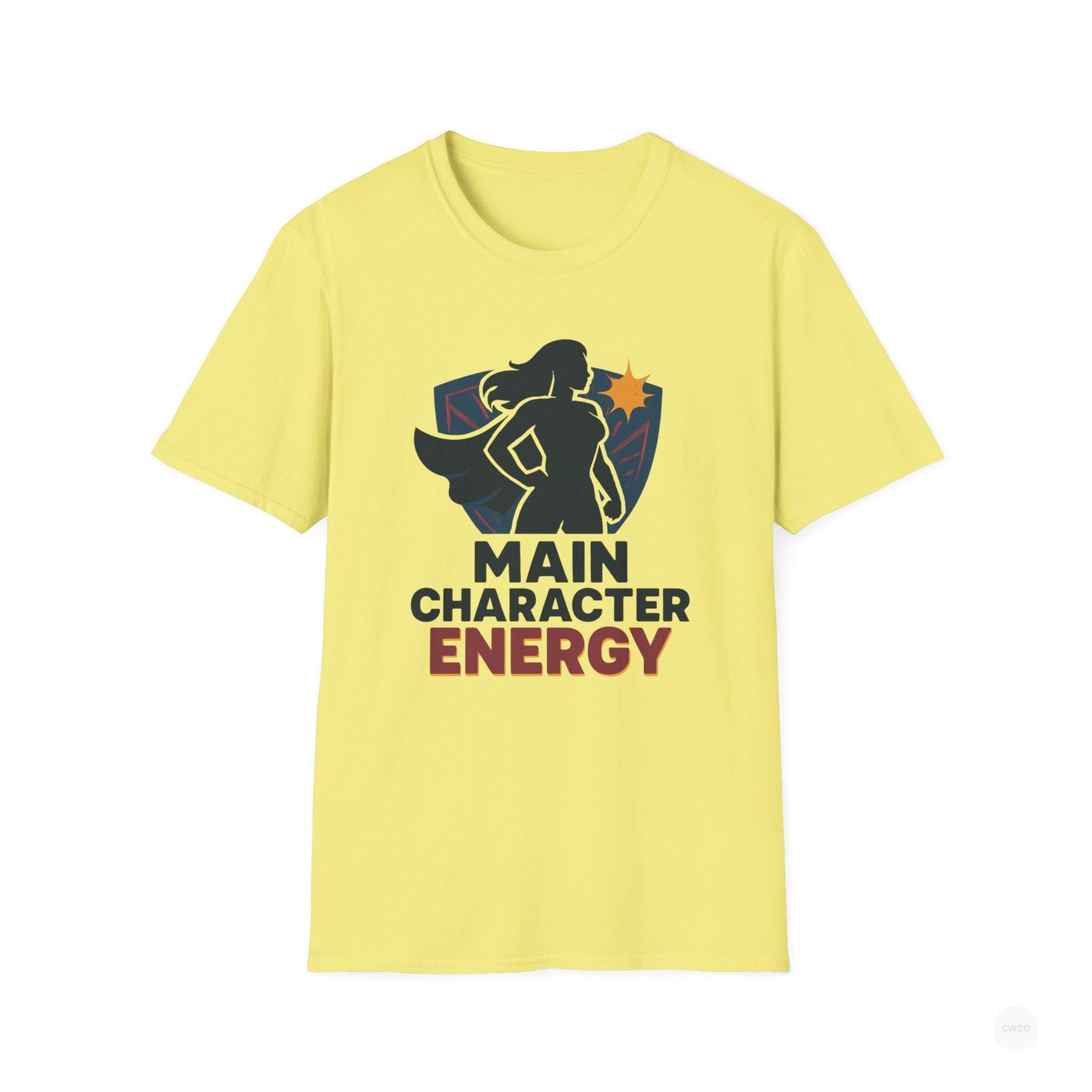 Main Character Energy Graphic Tee - Empowerment Statement Unisex Softstyle T-Shirt | Gift for Her, Women Empowerment, Casual Wear, Birthday, Positive Vibes