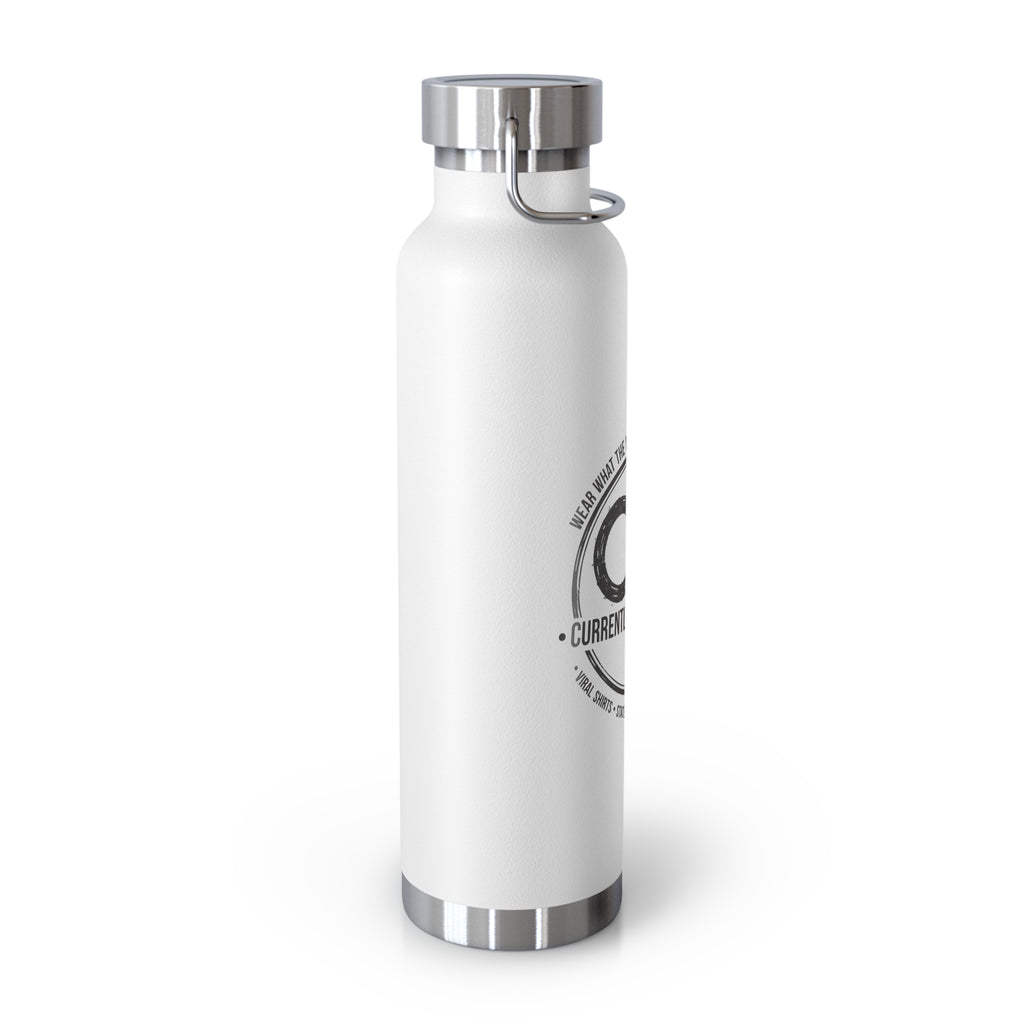 Currently Wearing Co Logo Water Bottle - Wear What the Internet's Talking About Insulated Bottle - 22oz Vacuum Sealed Copper Bottle - CW Brand Hydration, Stylish Insulated Water Bottle - Perfect for Outdoors, Gym, Travel, Yoga, Eco-Friendly Gift