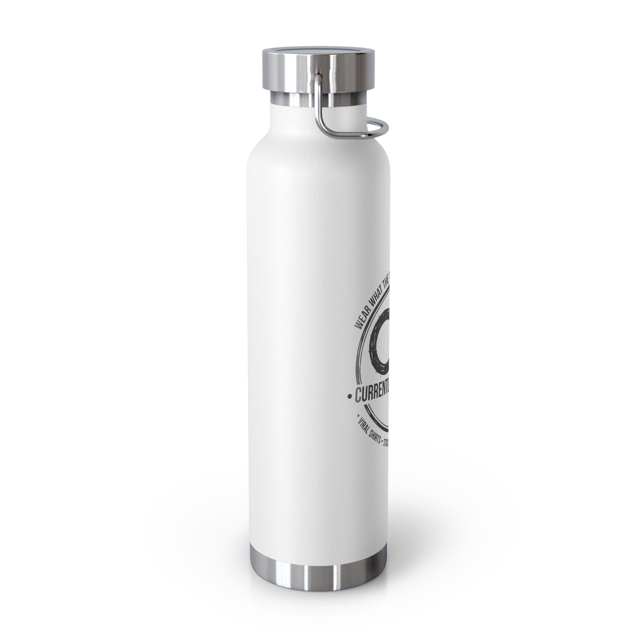 Currently Wearing Co Logo Water Bottle - Wear What the Internet's Talking About Insulated Bottle - 22oz Vacuum Sealed Copper Bottle - CW Brand Hydration, Stylish Insulated Water Bottle - Perfect for Outdoors, Gym, Travel, Yoga, Eco-Friendly Gift