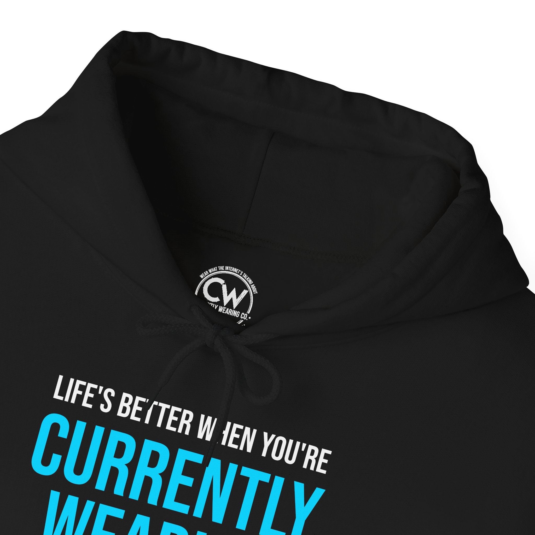 Currently Wearing™ Signature Hoodie — Life’s Better When You’re Currently Wearing the Brand, Unisex Heavy Blend Hoodie - Comfortable Casual Wear for Everyday Style