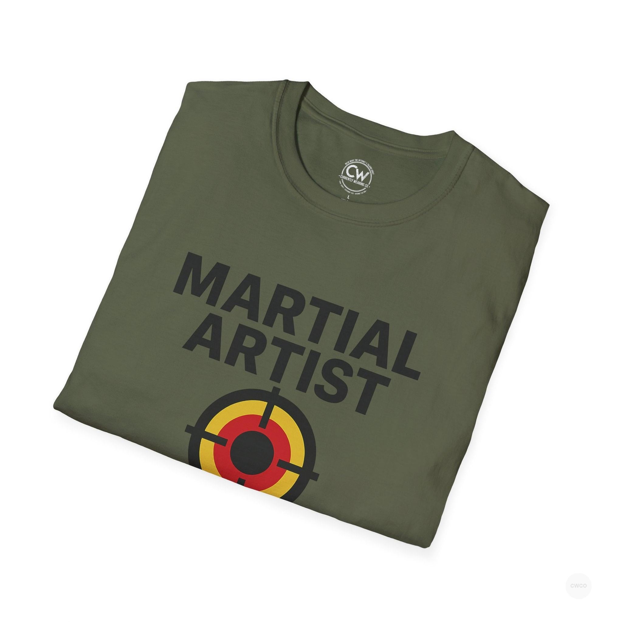 Martial Artist: Grab Here to Begin Demo Funny Self-Defense Humor Unisex Softstyle T-Shirt | Perfect for Training, Gifts for Martial Arts Lovers, Workout, Casual Wear, Everyday Use
