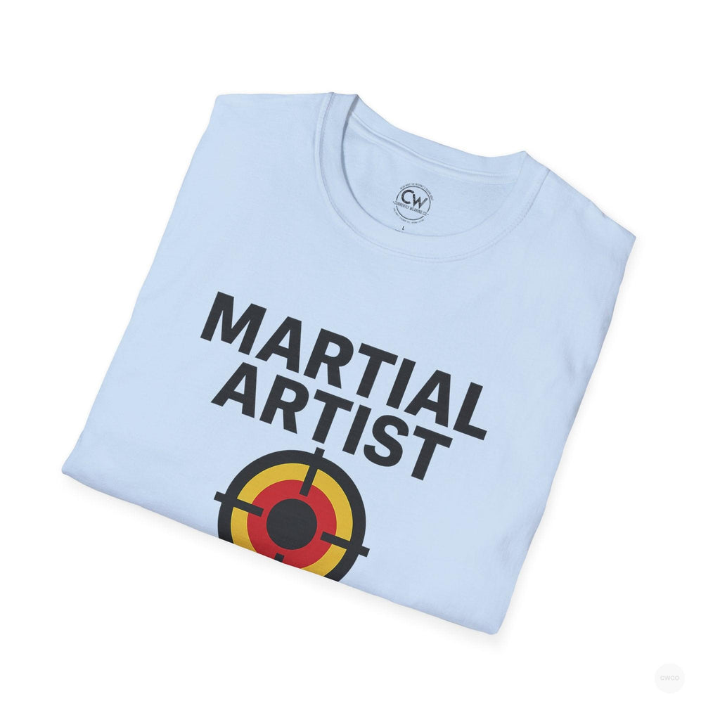 Martial Artist: Grab Here to Begin Demo Funny Self-Defense Humor Unisex Softstyle T-Shirt | Perfect for Training, Gifts for Martial Arts Lovers, Workout, Casual Wear, Everyday Use