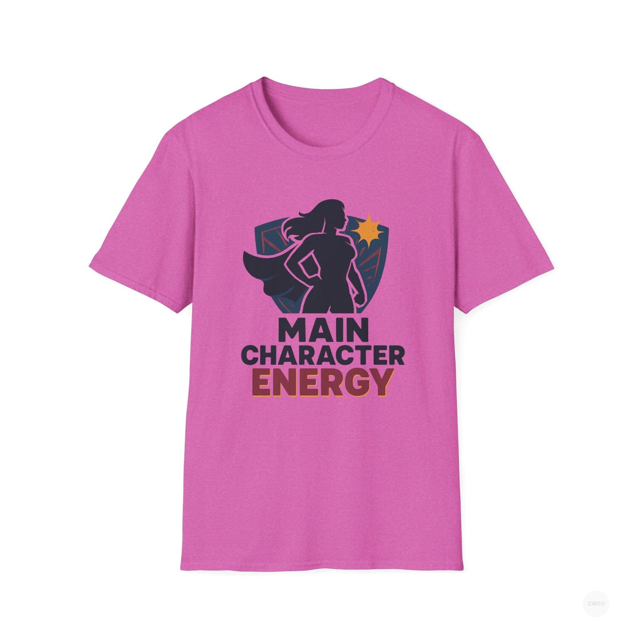 Main Character Energy Graphic Tee - Empowerment Statement Unisex Softstyle T-Shirt | Gift for Her, Women Empowerment, Casual Wear, Birthday, Positive Vibes
