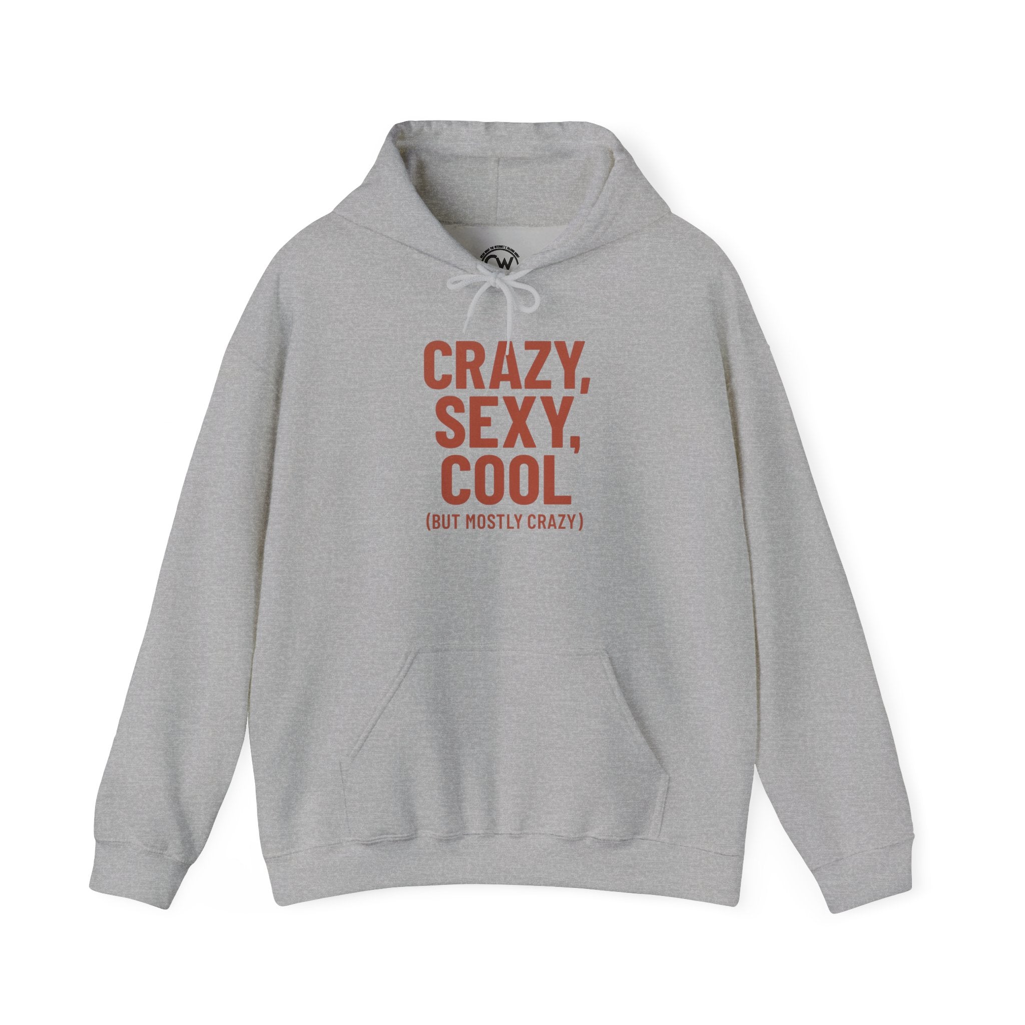 Crazy Sexy Cool - But Mostly Crazy - Funny Self-Aware Hoodie, Sarcastic Sweatshirt, Humorous Women's Hoodie, Trendy Graphic Pullover- Fun Unisex Heavy Blend Sweatshirt