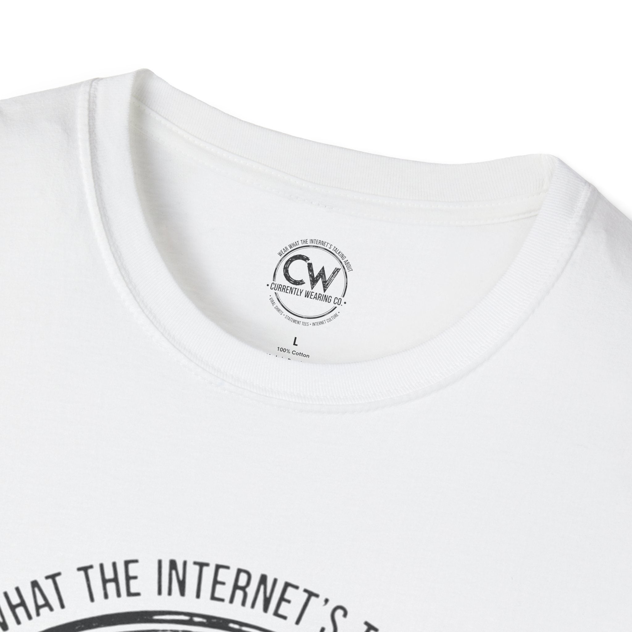 Currently Wearing Co. Unisex Softstyle T-Shirt, Funny Tee, Casual Everyday Wear, Gift for Friends, Humor Shirt, Trendy Graphic T-Shirt