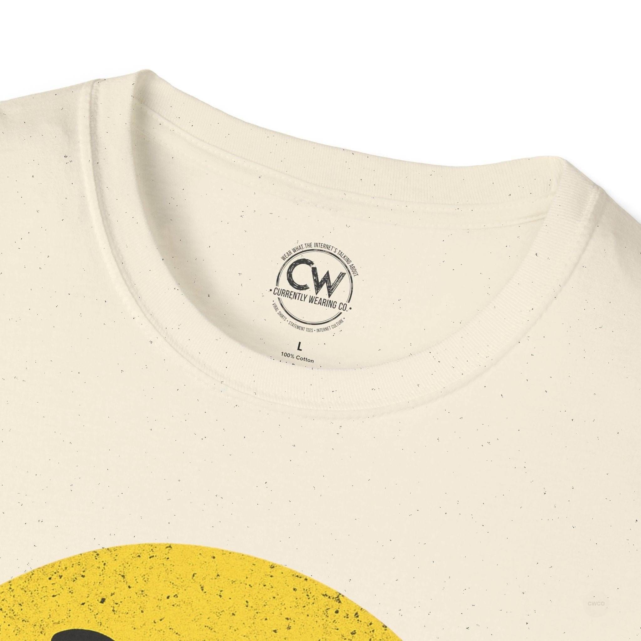 Evil Smiley Face Tee - Mischievous Devil Emoji Graphic Shirt, Unisex Softstyle T-Shirt