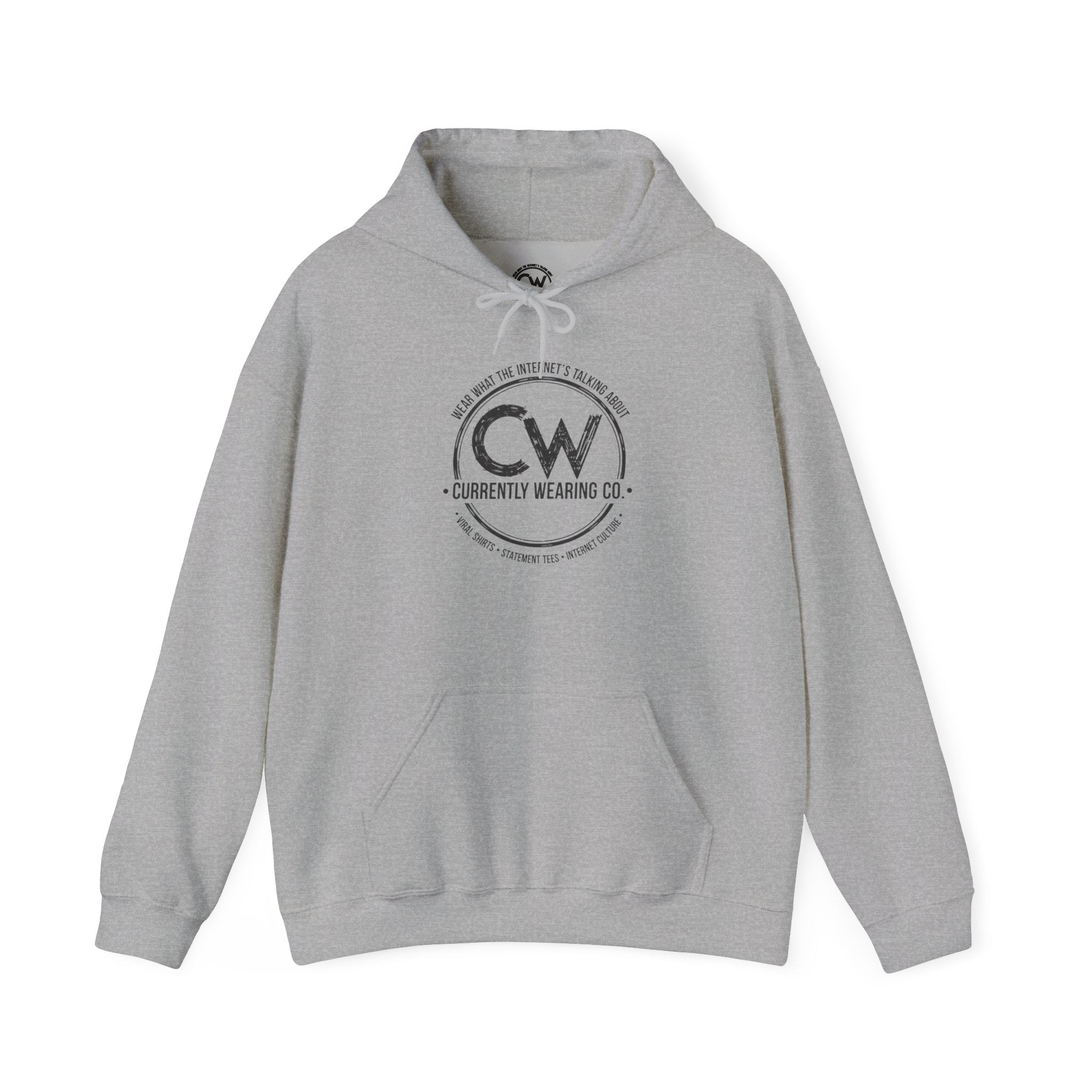 Currently Wearing Co Signature Logo Hoodie - Wear What the Internet's Talking About Hoodie - CW Brand Streetwear Hoodie - Internet Culture Sweatshirt, Cozy Unisex Hoodie for Everyday Wear, Gift for Her, Birthday Present, Casual Style, Fashionable Layering