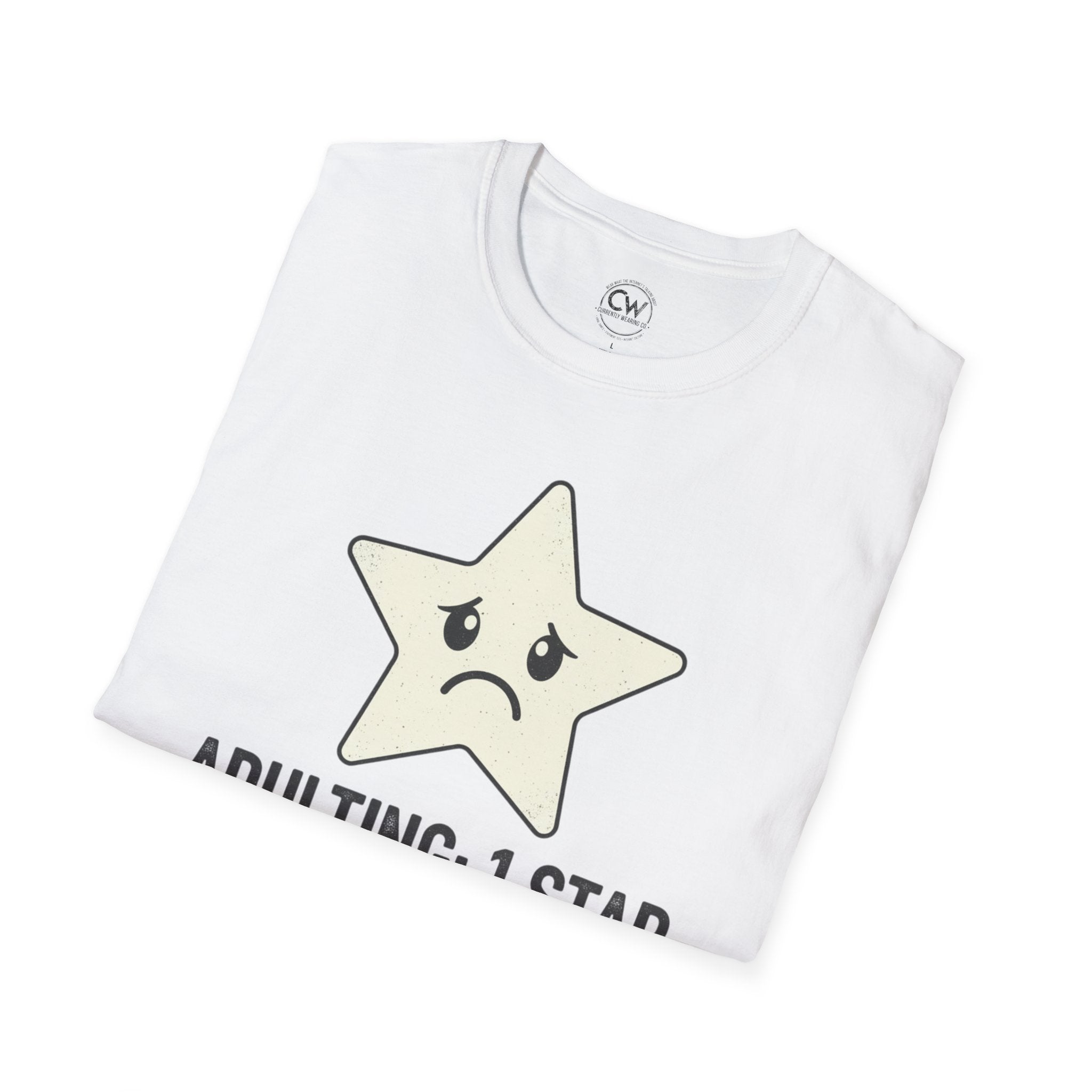 Adulting 1 Star Would Not Recommend Shirt - Funny Adult Life Tee - Millennial Humor Shirt - Adulting Struggles T-Shirt Unisex Fun Adulting T-Shirt | 1 Star Review Design | Perfect for Birthdays, Gifting, Casual Wear, and Humor Lovers
