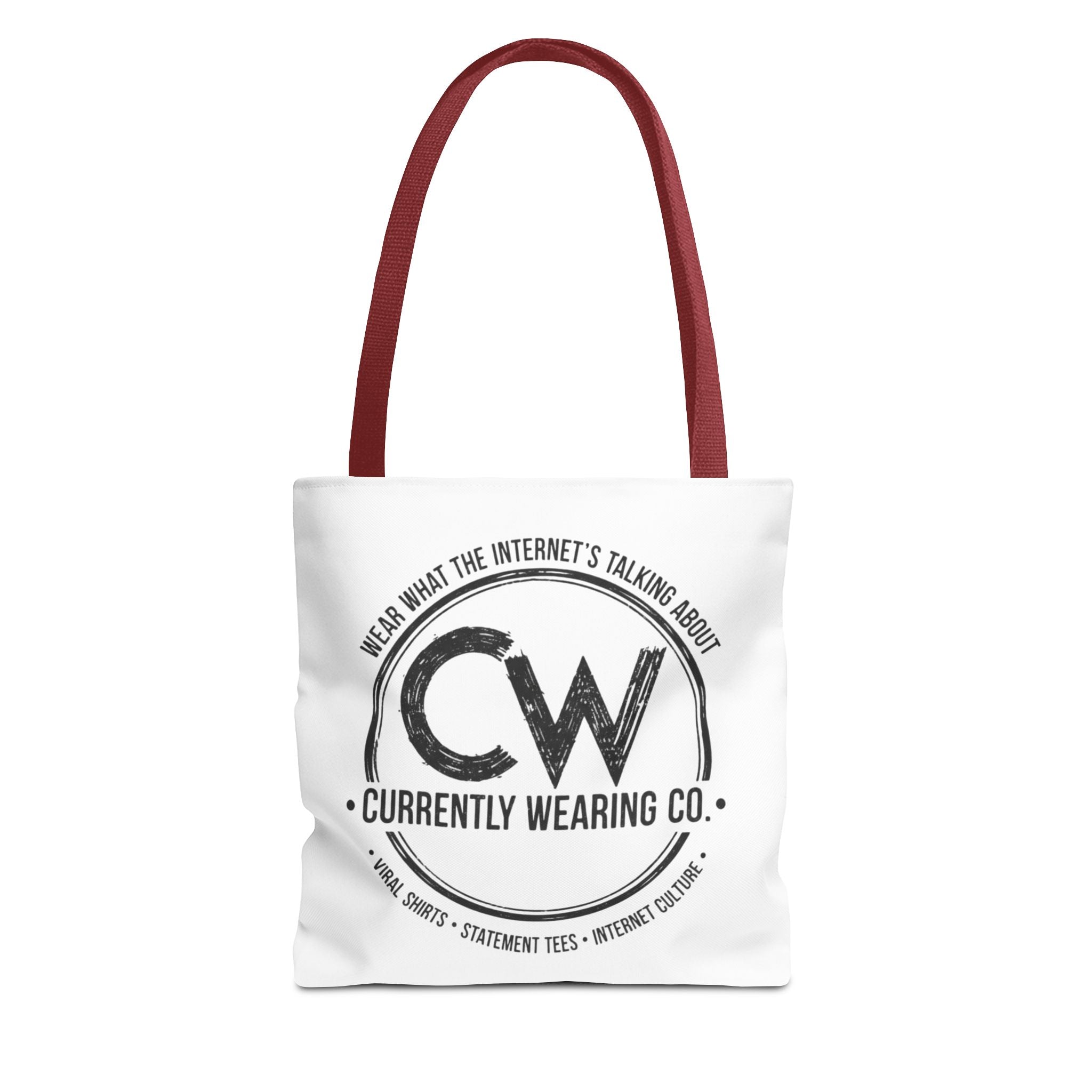 Currently Wearing Co Logo Tote Bag - Wear What the Internet's Talking About Canvas Bag - Reusable Shopping Bag, Trendy Statement Tote Bag, Stylish Carry-All, Eco-Friendly Shopper, Fun Gift for Fashion Lovers, Unique Beach Bag, Graphic Design Tote