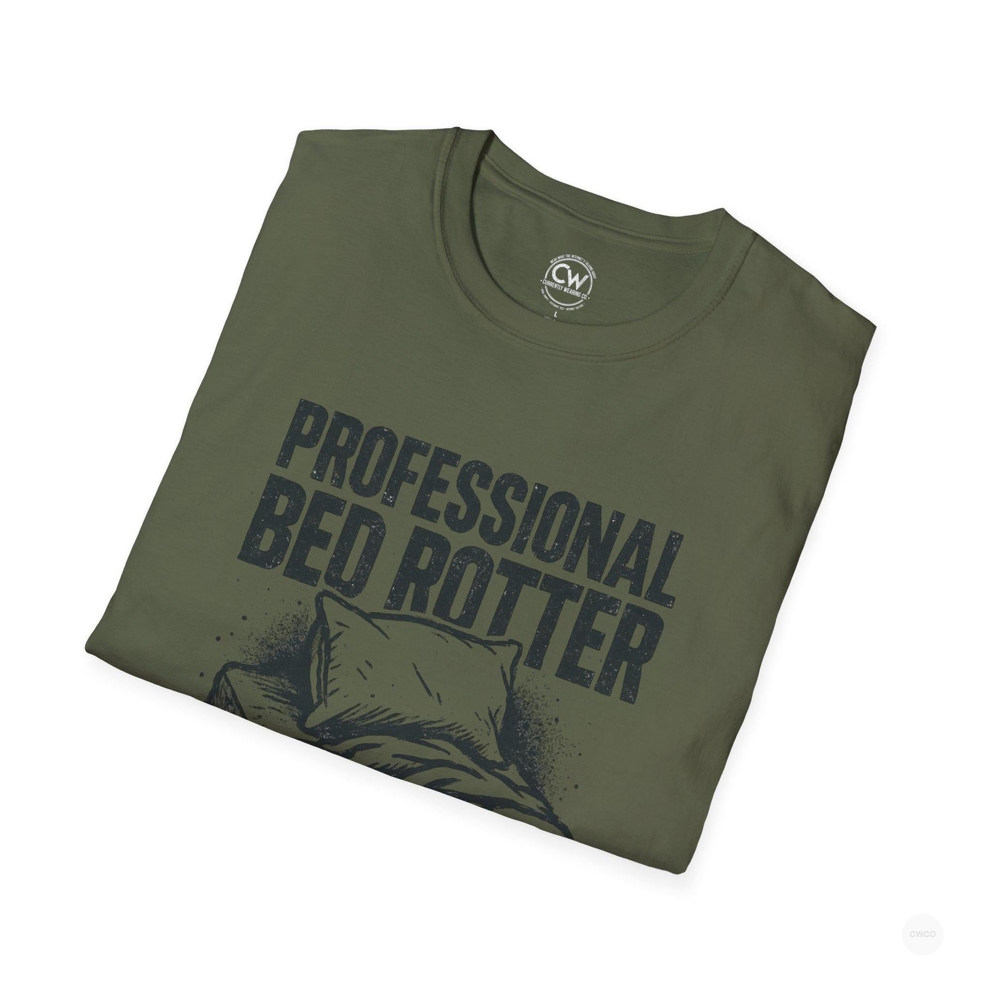 Professional Bed Rotter Funny Graphic Tee - Gen Z Mental Health Humor Shirt, Unisex Softstyle T-Shirt