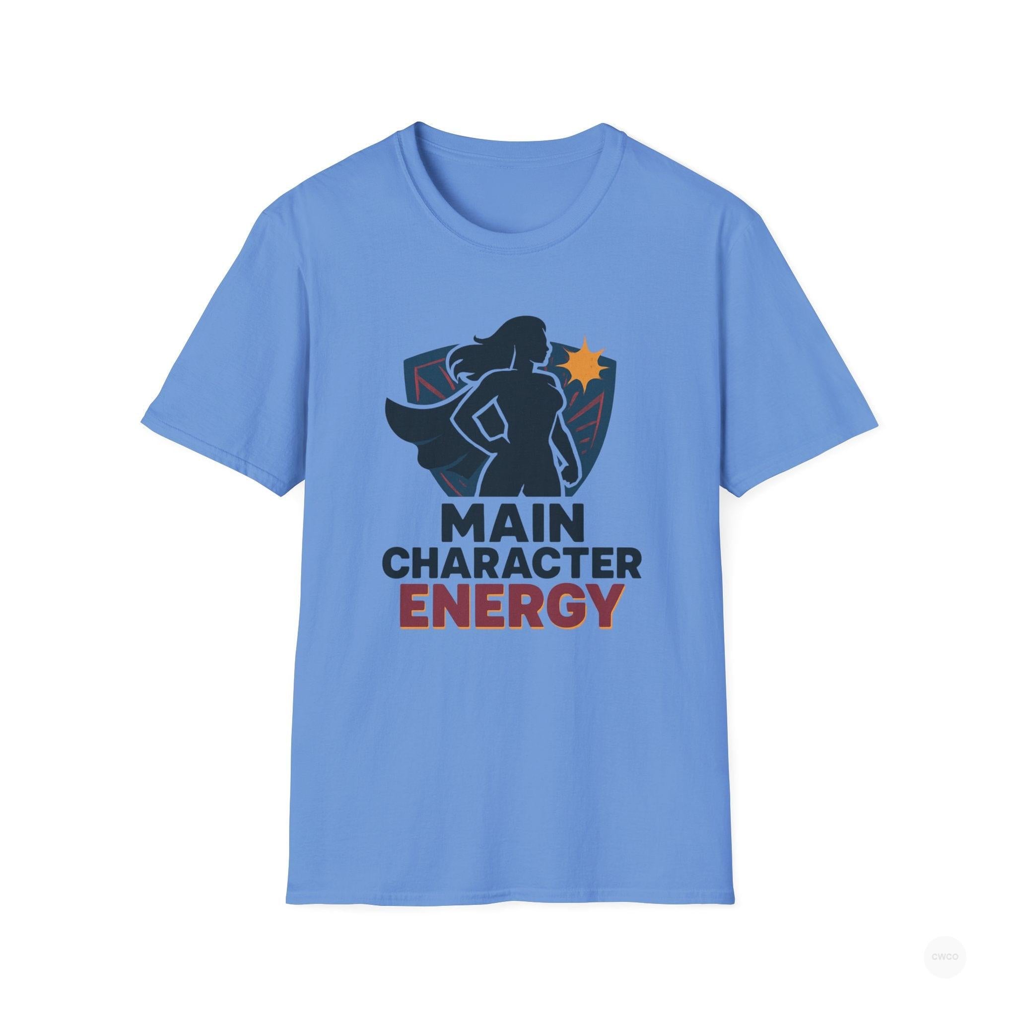 Main Character Energy Graphic Tee - Empowerment Statement Unisex Softstyle T-Shirt | Gift for Her, Women Empowerment, Casual Wear, Birthday, Positive Vibes