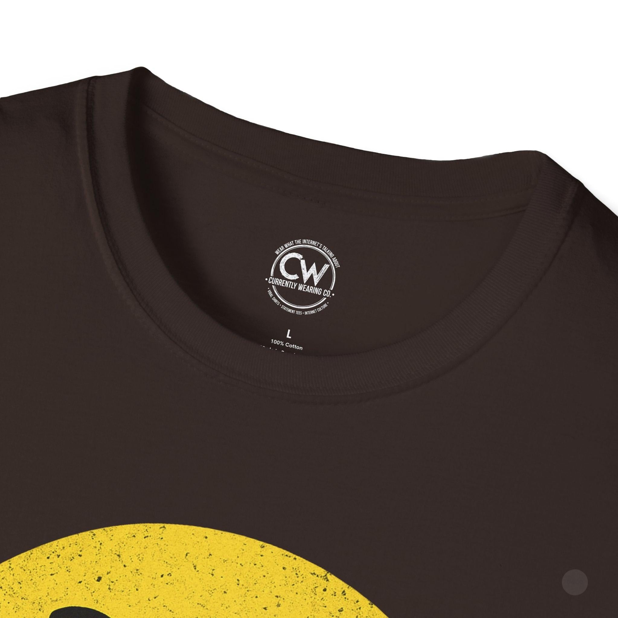 Evil Smiley Face Tee - Mischievous Devil Emoji Graphic Shirt, Unisex Softstyle T-Shirt