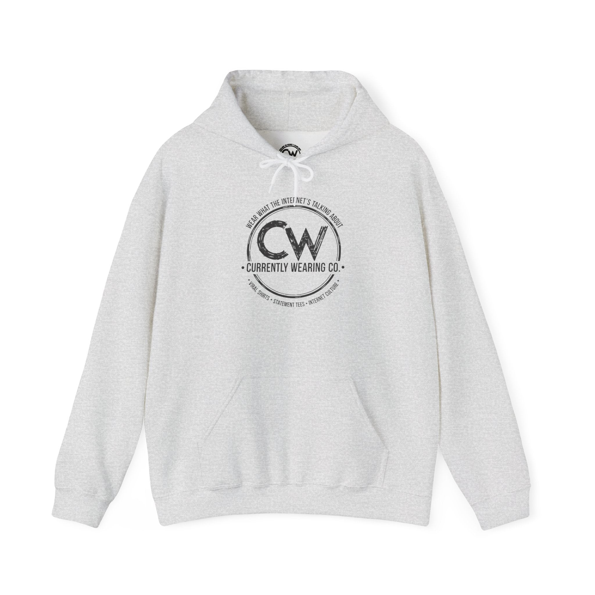 Currently Wearing Co Signature Logo Hoodie - Wear What the Internet's Talking About Hoodie - CW Brand Streetwear Hoodie - Internet Culture Sweatshirt, Cozy Unisex Hoodie for Everyday Wear, Gift for Her, Birthday Present, Casual Style, Fashionable Layering