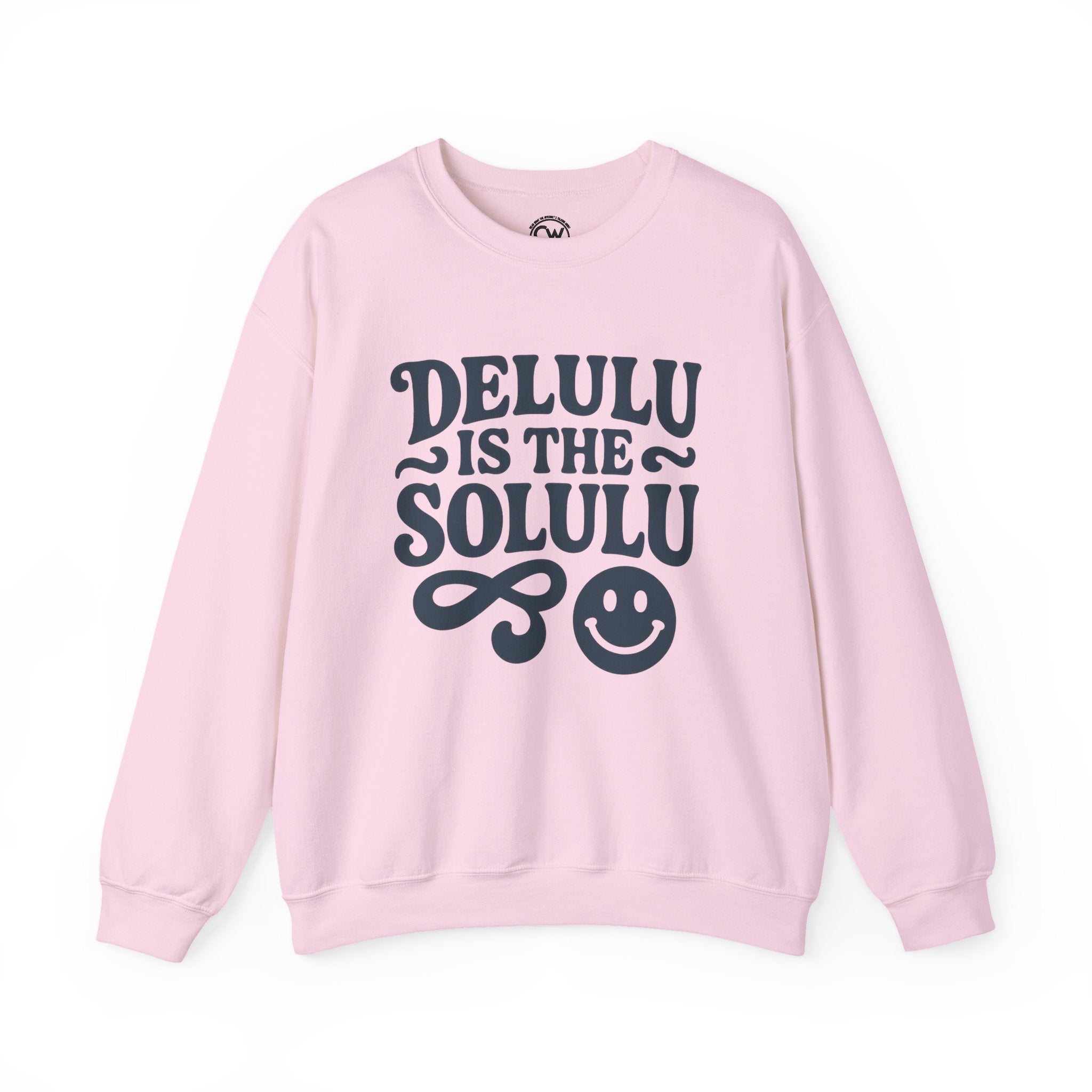 Delulu Is The Solulu Crewneck Sweatshirt - Funny Delusion Tee, Internet Slang Shirt, Gen Z Humor Tee, Trendy Graphic Shirt