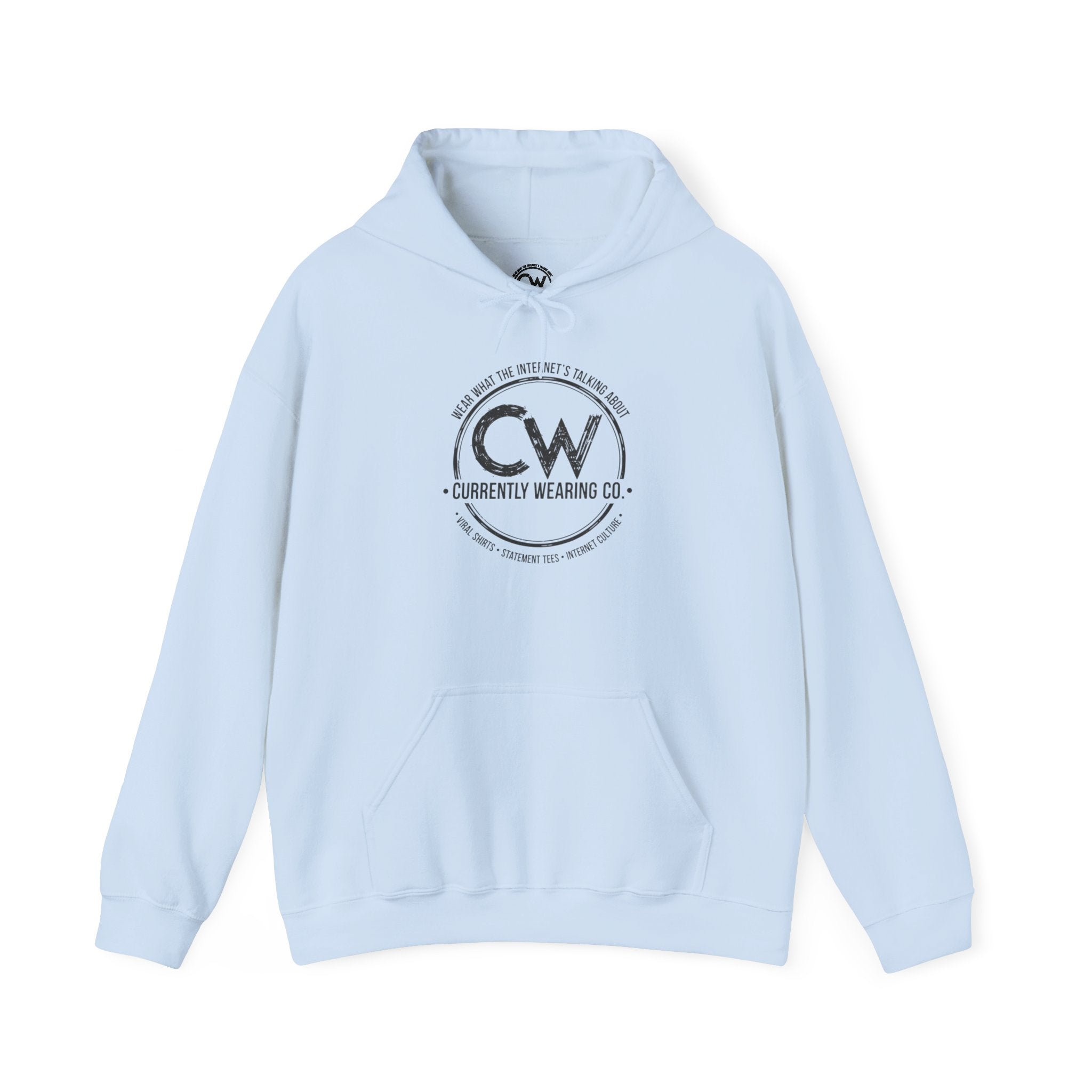 Currently Wearing Co Signature Logo Hoodie - Wear What the Internet's Talking About Hoodie - CW Brand Streetwear Hoodie - Internet Culture Sweatshirt, Cozy Unisex Hoodie for Everyday Wear, Gift for Her, Birthday Present, Casual Style, Fashionable Layering
