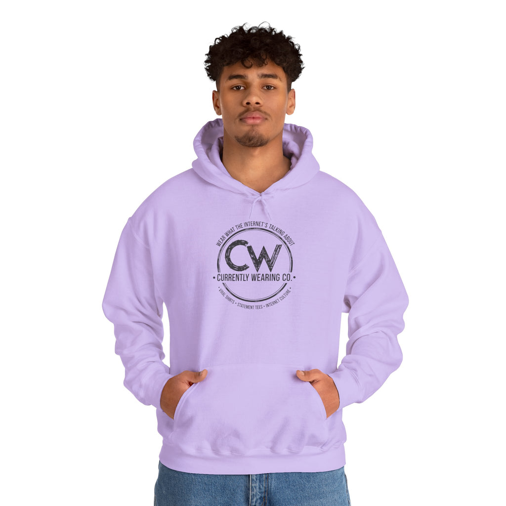 Currently Wearing Co Signature Logo Hoodie - Wear What the Internet's Talking About Hoodie - CW Brand Streetwear Hoodie - Internet Culture Sweatshirt, Cozy Unisex Hoodie for Everyday Wear, Gift for Her, Birthday Present, Casual Style, Fashionable Layering