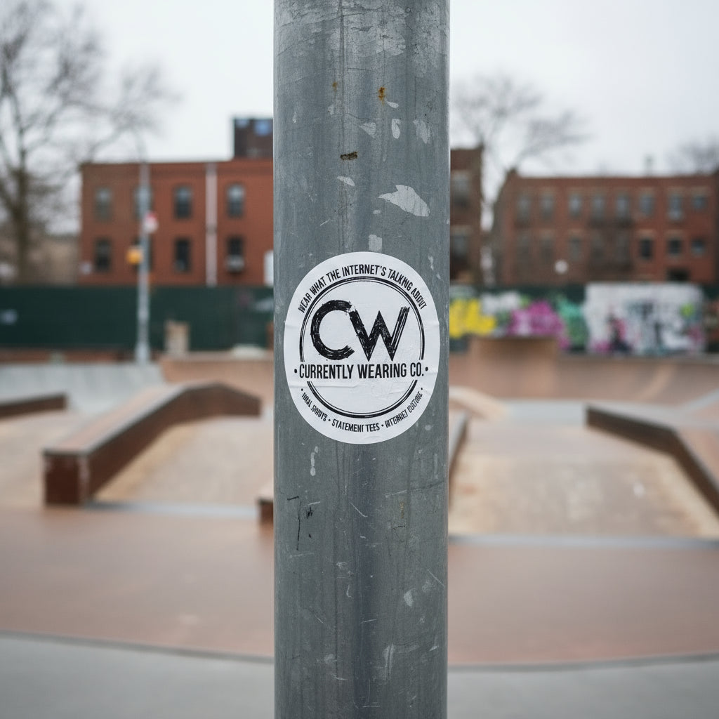 Currently Wearing Co Logo Sticker - Wear What the Internet's Talking About Vinyl Sticker - 3" Round CW Brand Decal, Trendy Round Vinyl Stickers, Internet Culture Decor, Fun Laptop Decals, Gift for Creatives, Party Favors, Statement Stickers